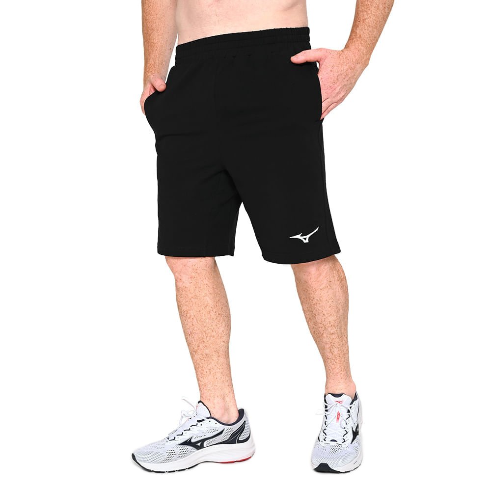 Bermuda Casual Mizuno de Moletom Preto 2