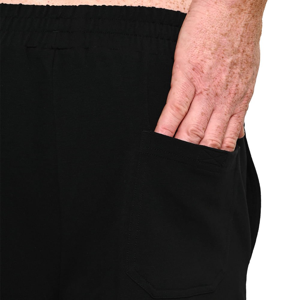 Bermuda Casual Mizuno de Moletom Preto 6