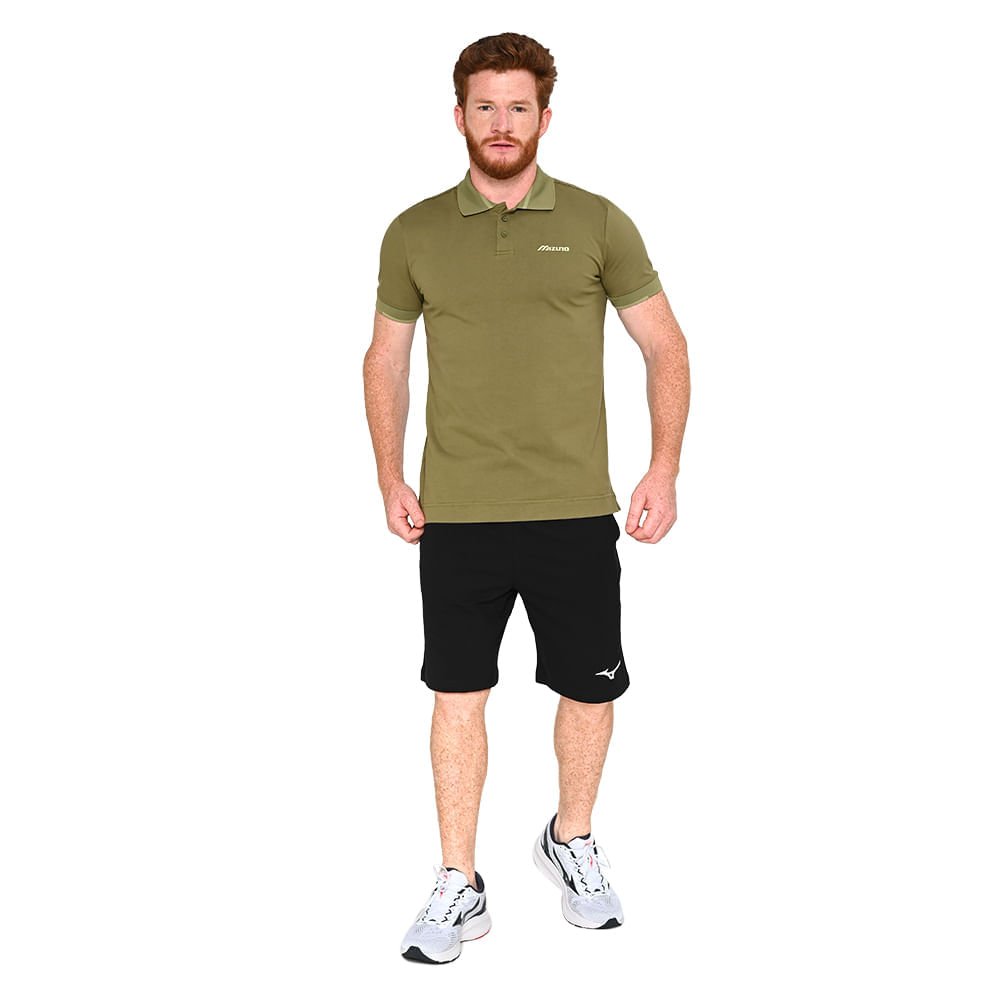 Bermuda Casual Mizuno de Moletom Preto 8
