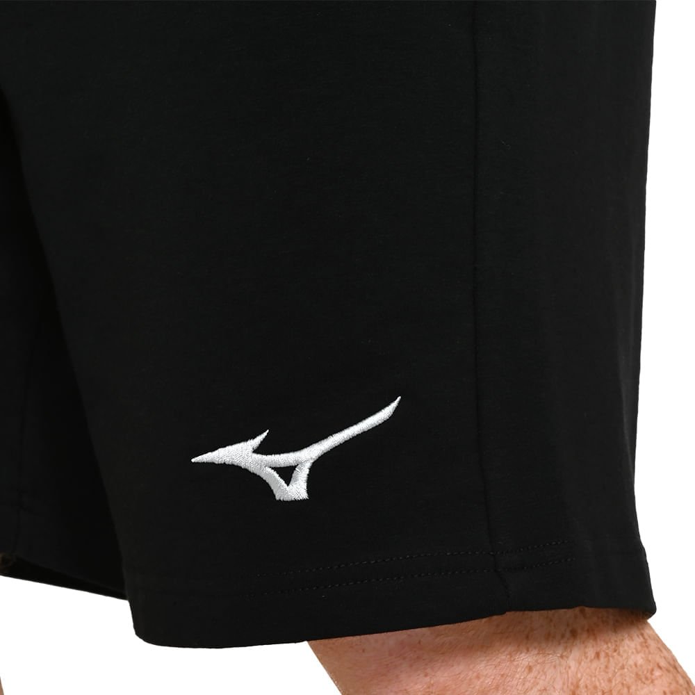 Bermuda Casual Mizuno de Moletom Preto 4
