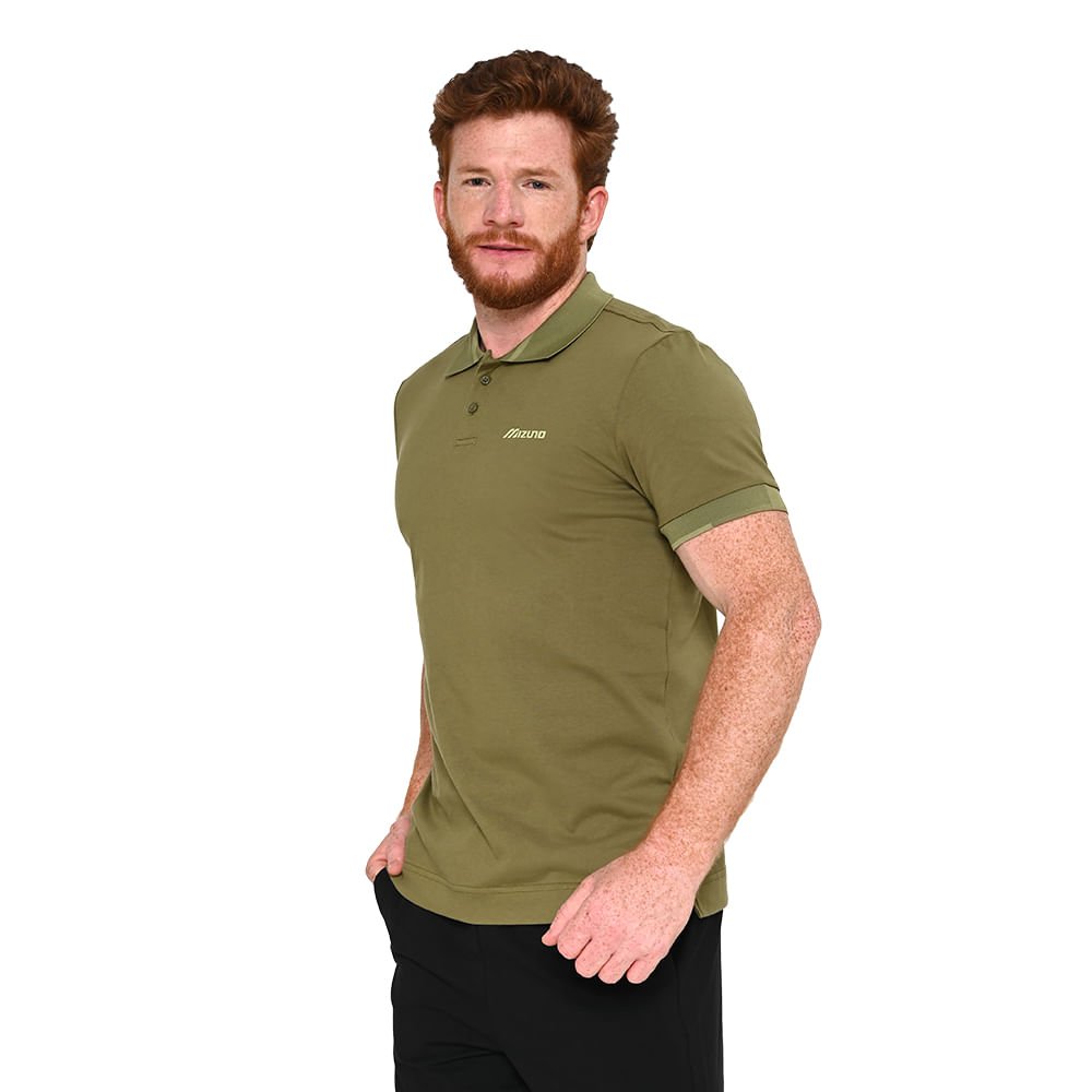 Camiseta Polo Casual Mizuno Street Verde 2