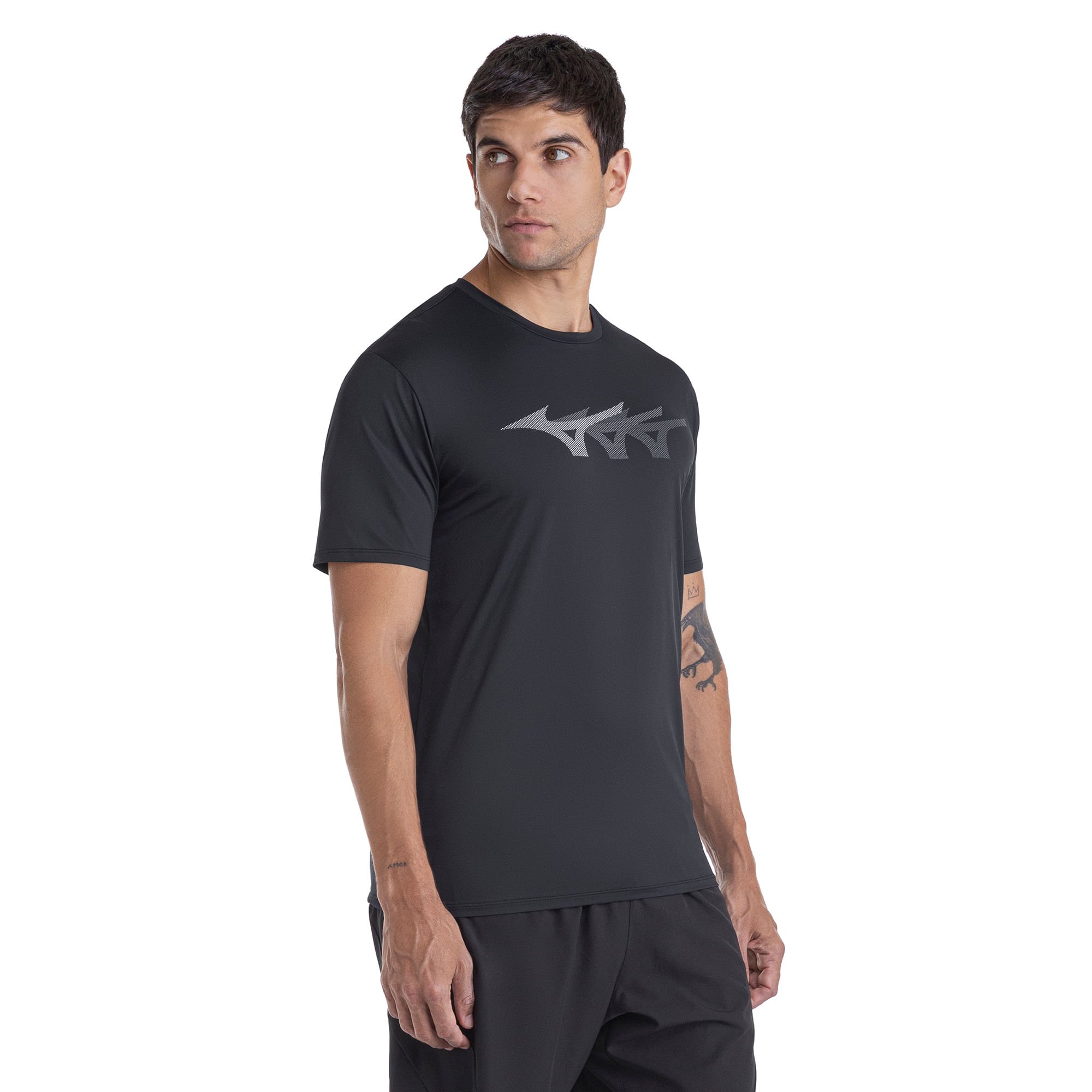 Camiseta de Corrida Mizuno Focus Stamp Preto 2