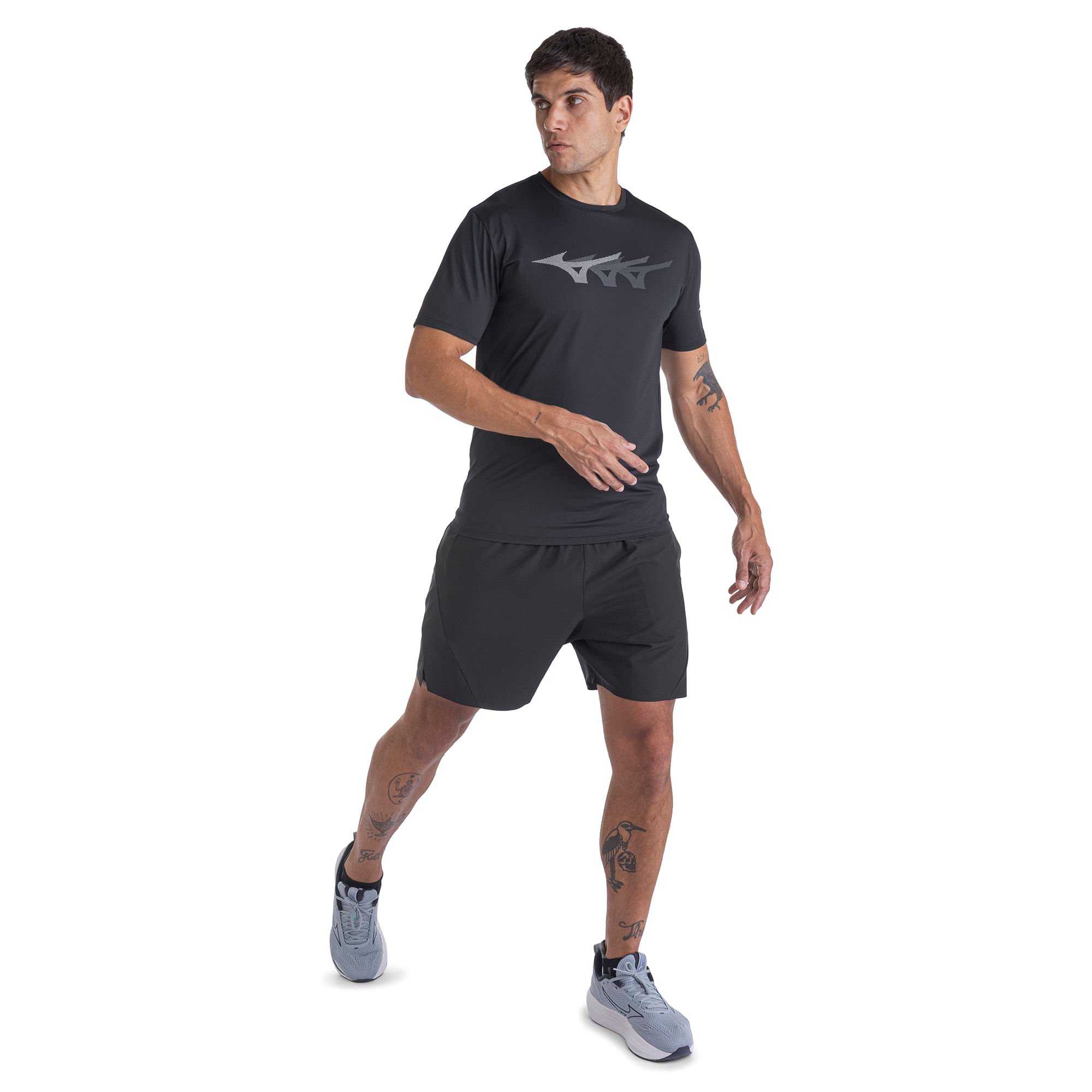 Camiseta de Corrida Mizuno Focus Stamp Preto 4