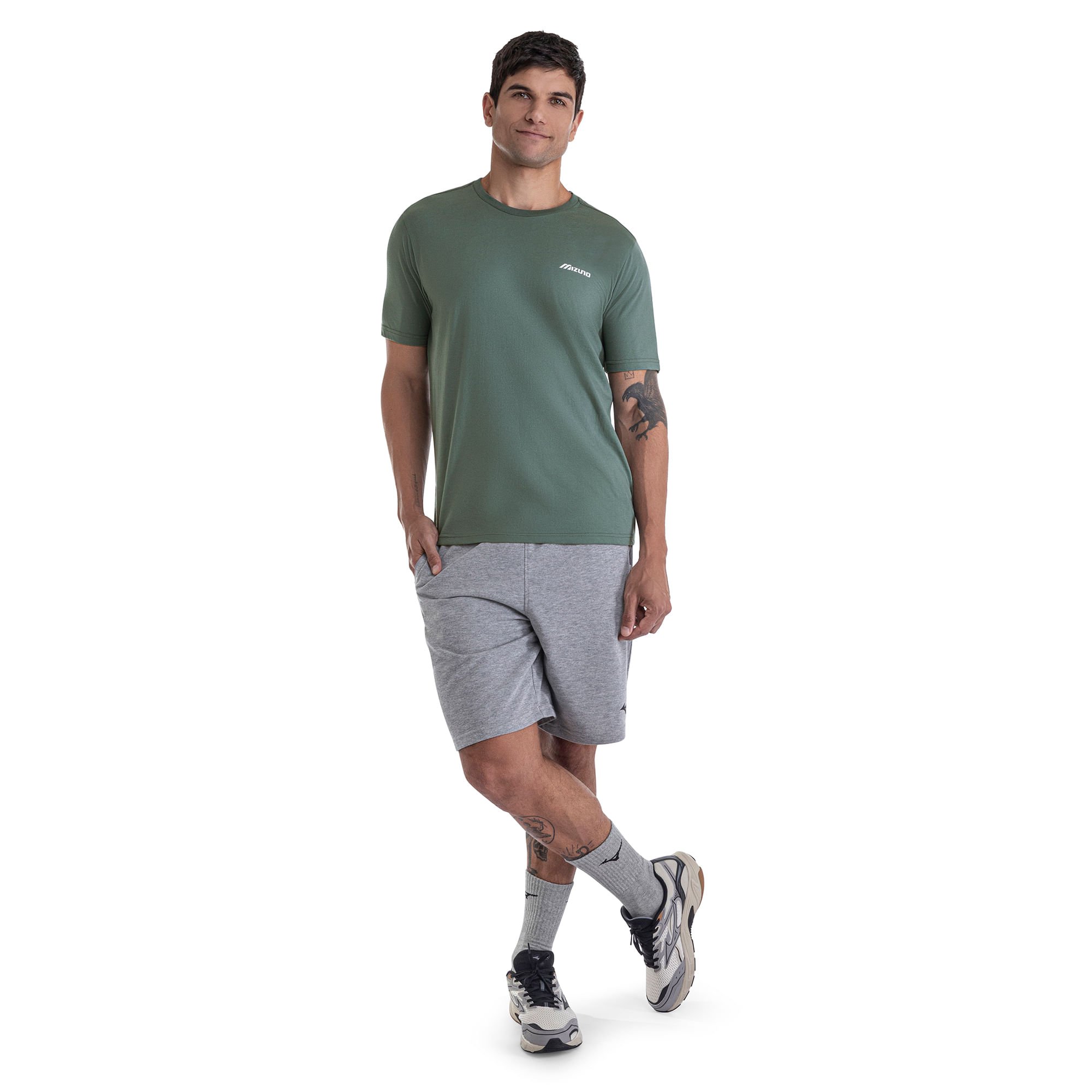 Camiseta Mizuno Basic Logo Verde 4