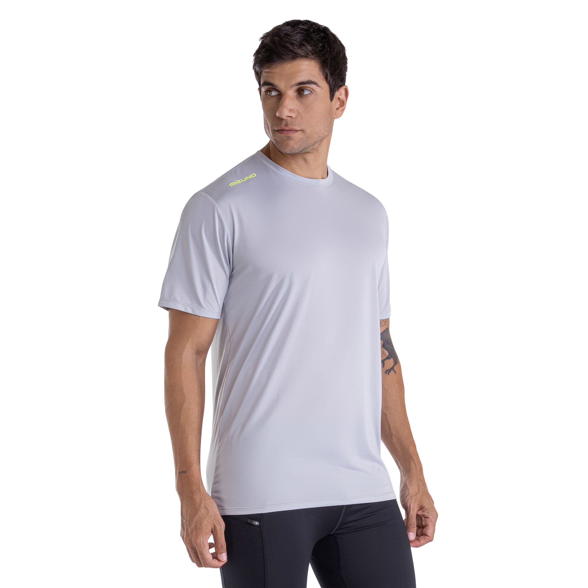 Camiseta de Corrida Mizuno Focus Stamp Cinza 2