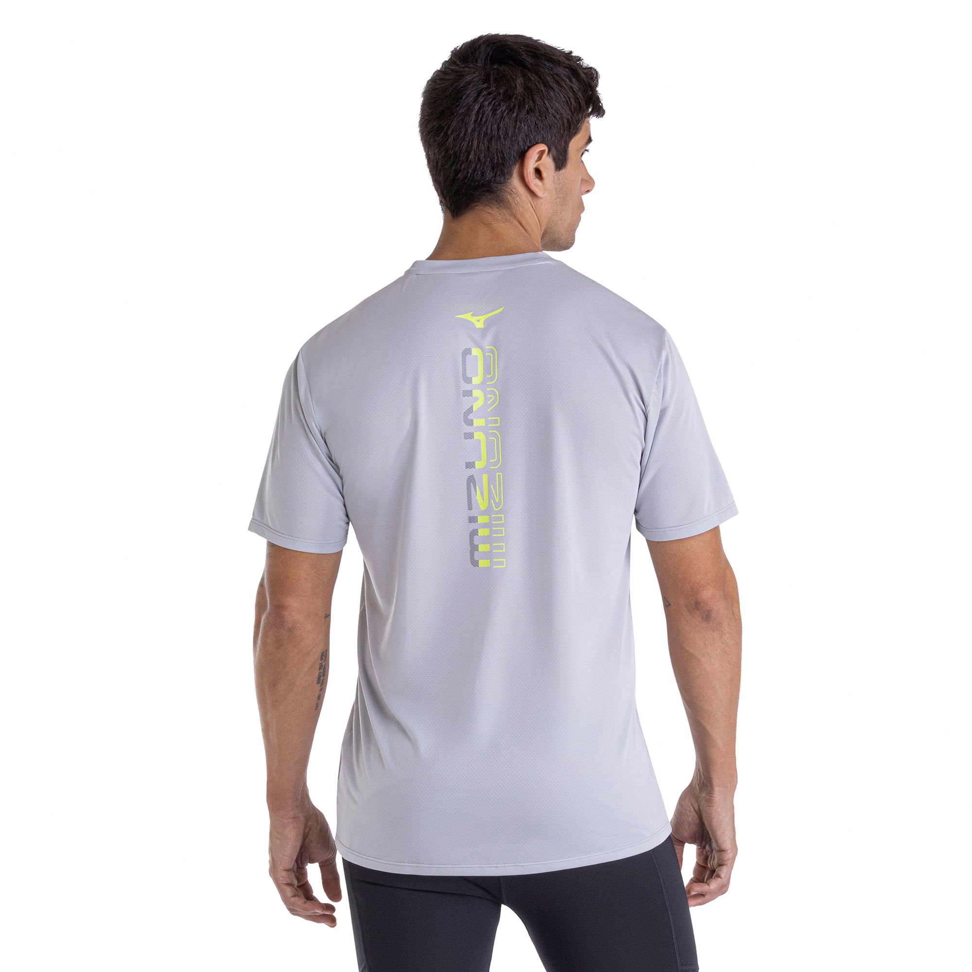 Camiseta de Corrida Mizuno Focus Stamp Cinza 3