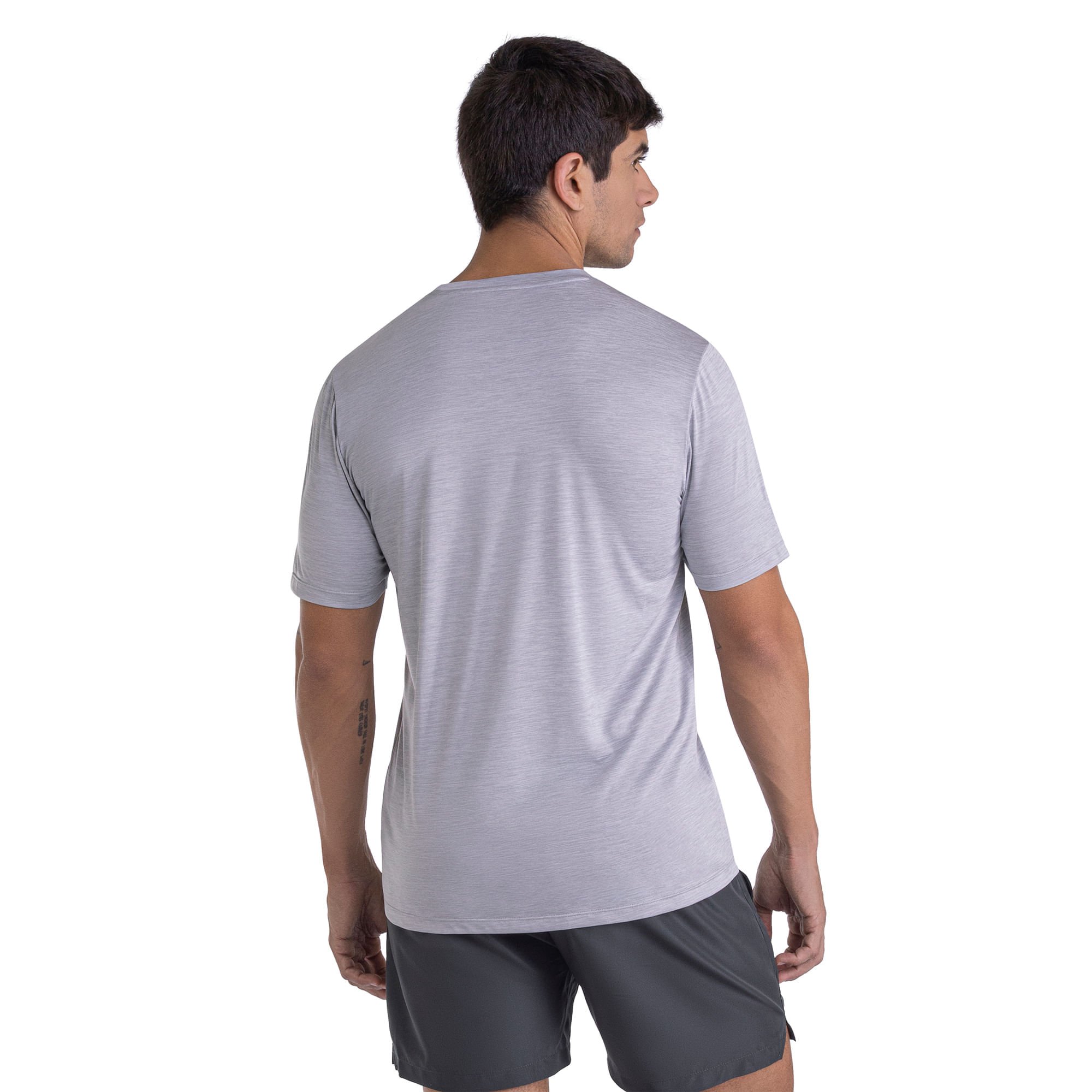 Camiseta de Corrida Mizuno Run Spark Mescla Cinza 3