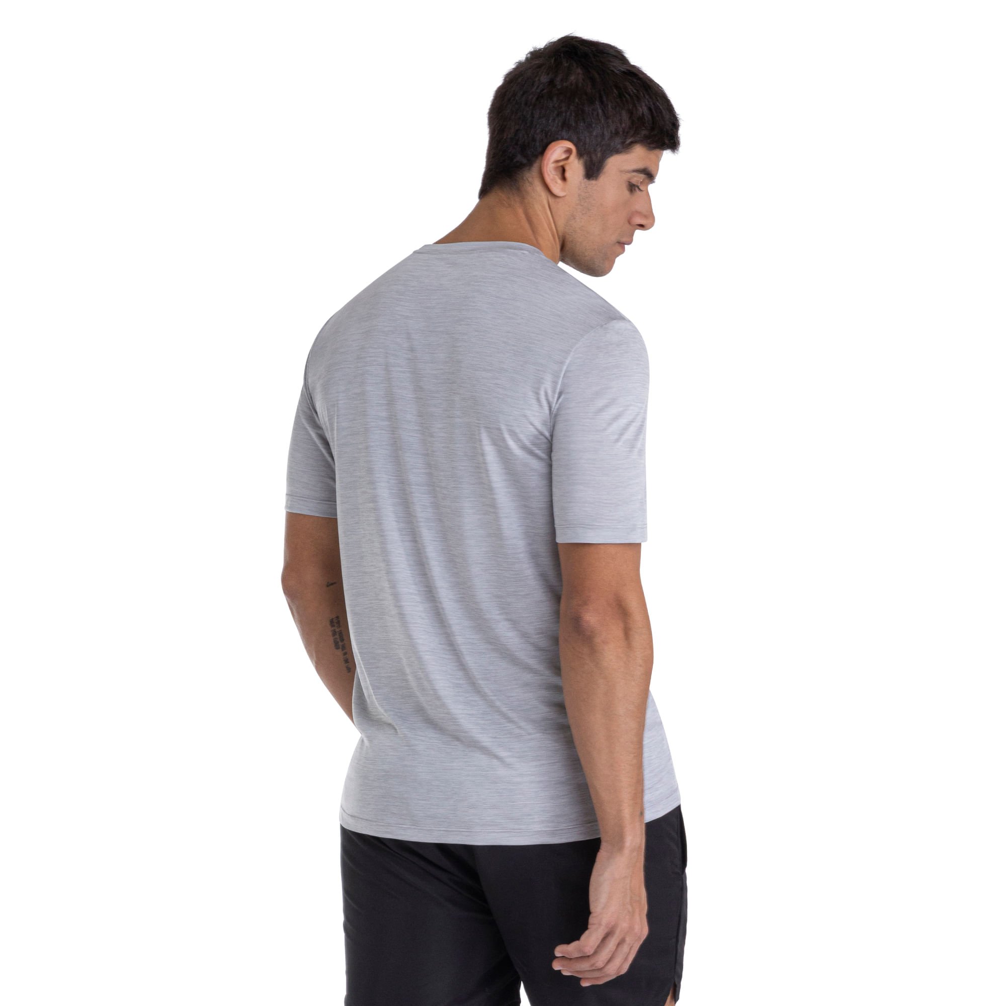 Camiseta de Corrida Mizuno Run Spark 2 Mescla Cinza 3