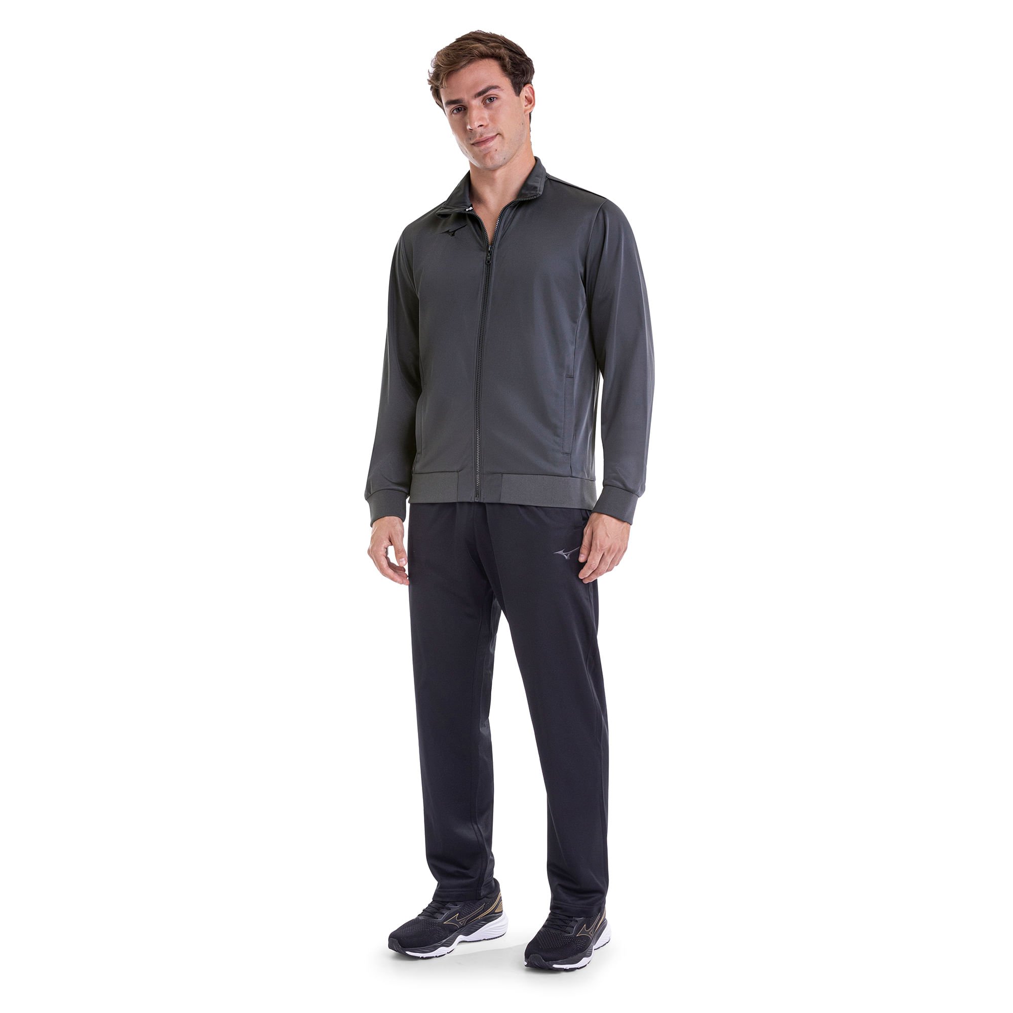 Conjunto de Agasalho de Treino Mizuno II Masculino Cinza 2