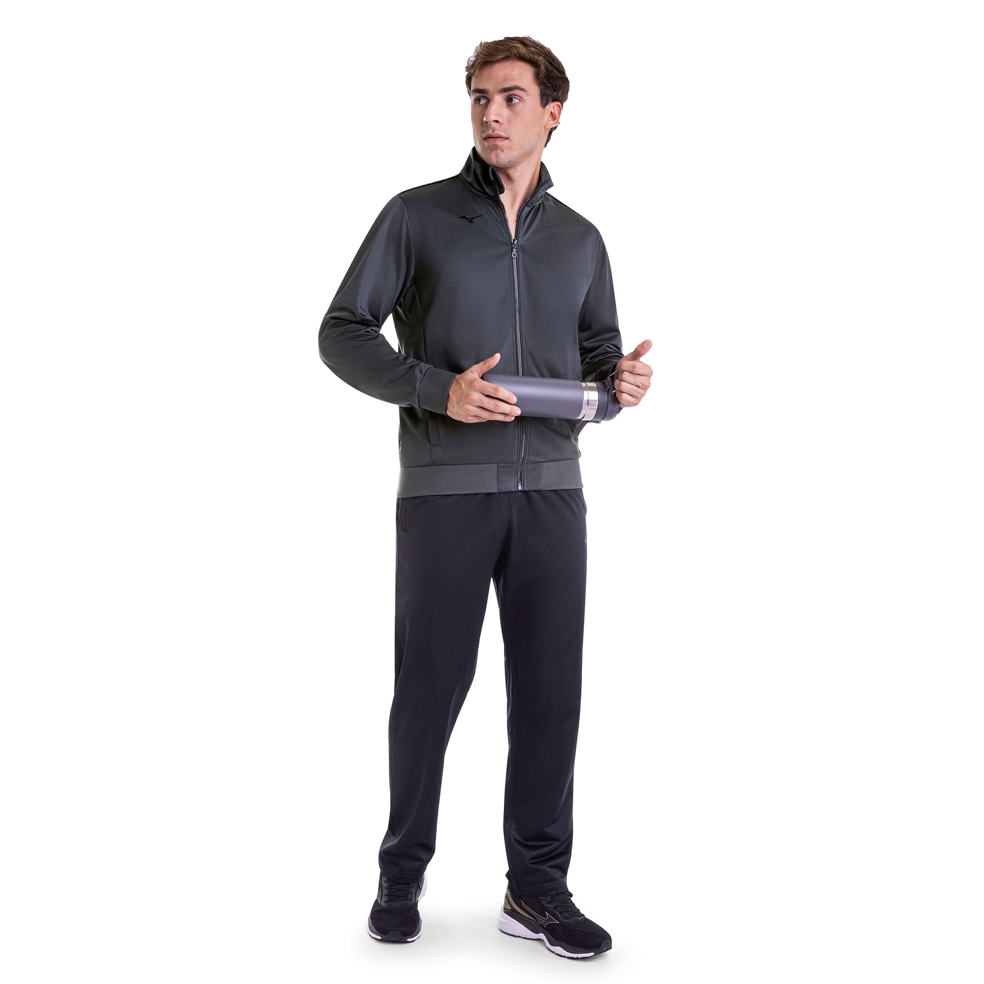 Conjunto de Agasalho de Treino Mizuno II Masculino Cinza 3