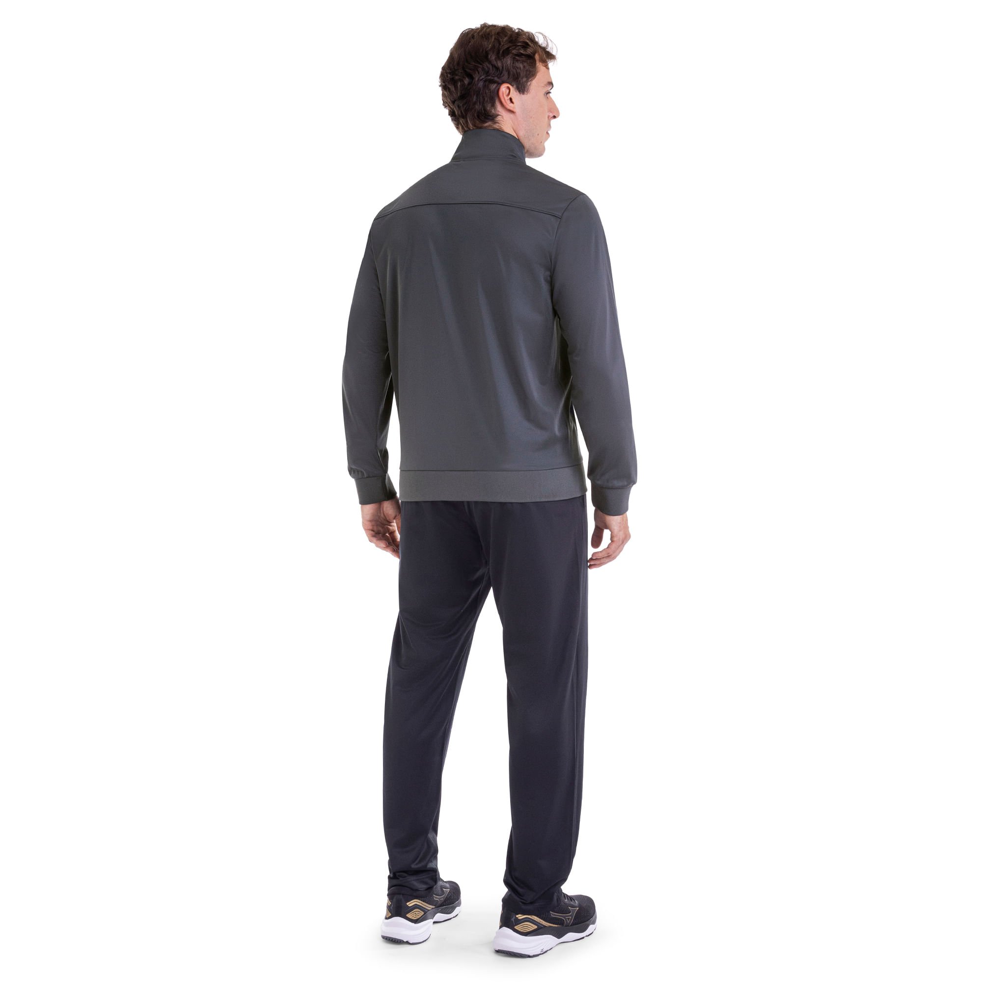 Conjunto de Agasalho de Treino Mizuno II Masculino Cinza 4