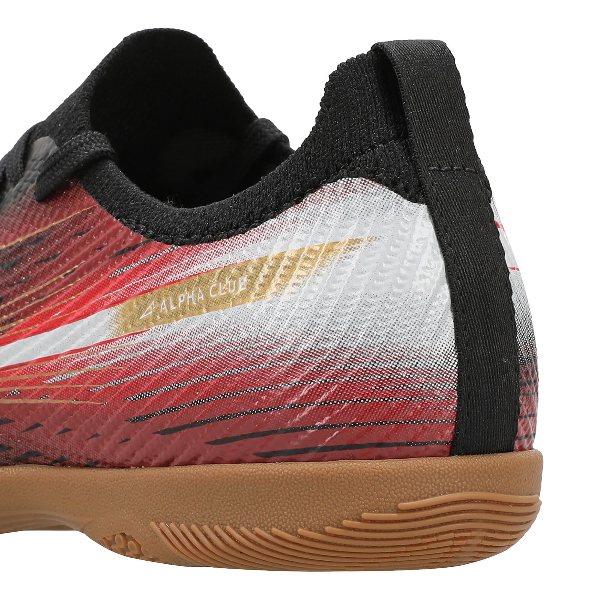 Chuteira Futsal Mizuno Alpha Club IN Infantil Preto/Branco/Vermelho 6