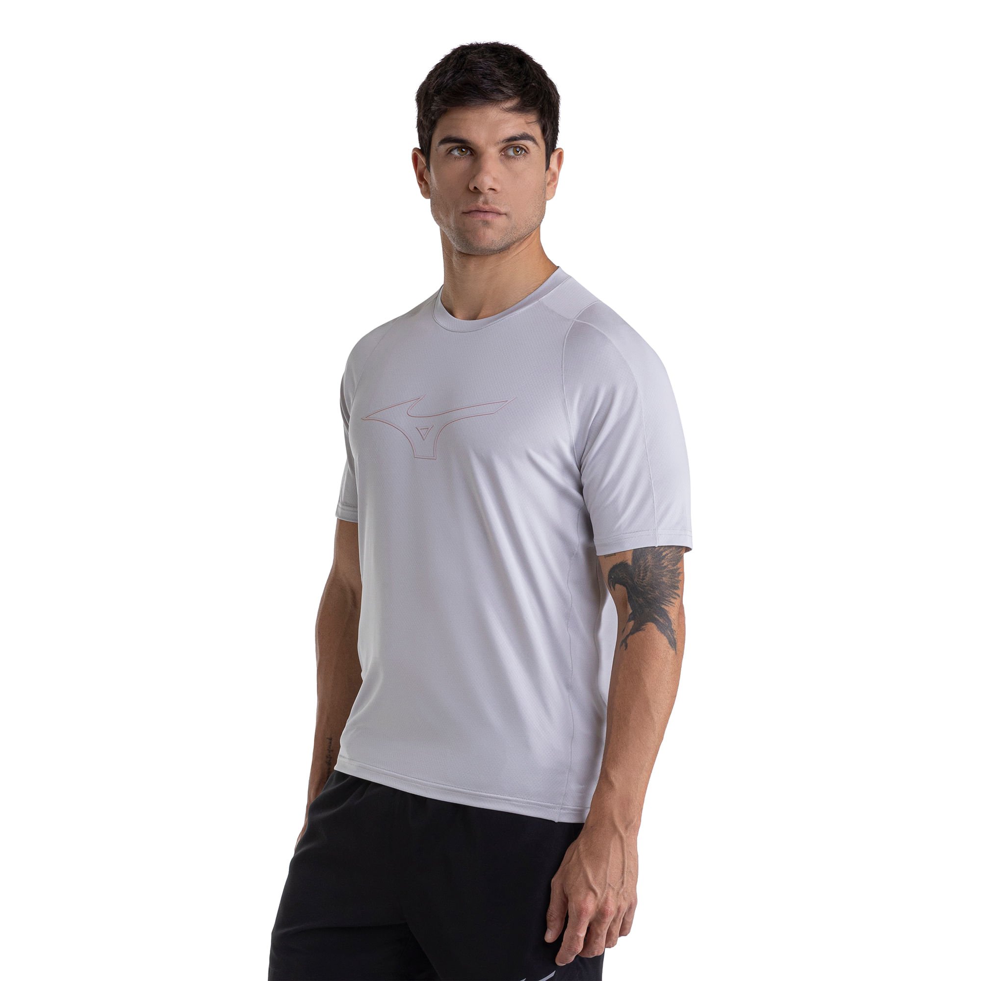 Camiseta de Corrida Mizuno Run Easy 5 Masculina Cinza 2