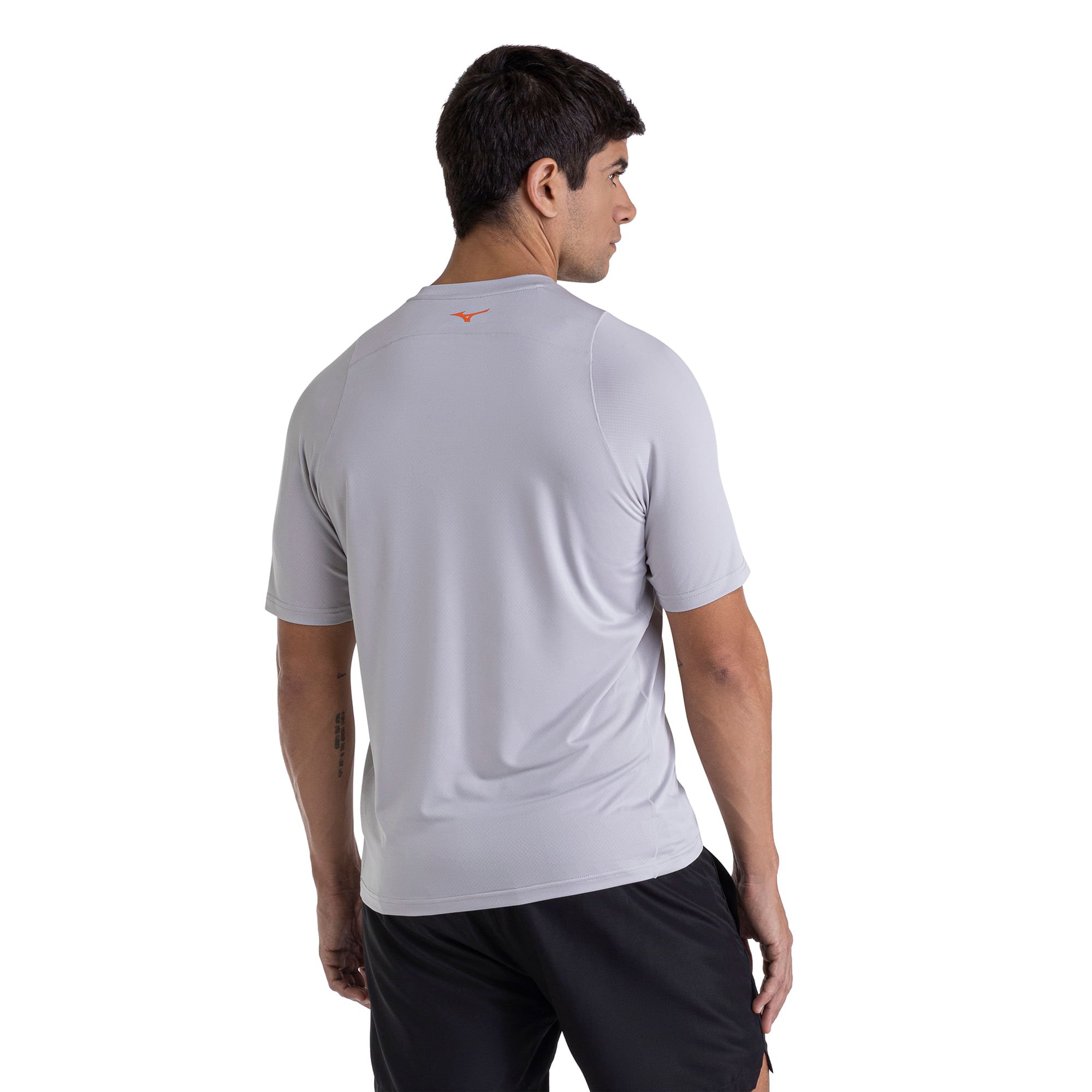 Camiseta de Corrida Mizuno Run Easy 5 Masculina Cinza 3