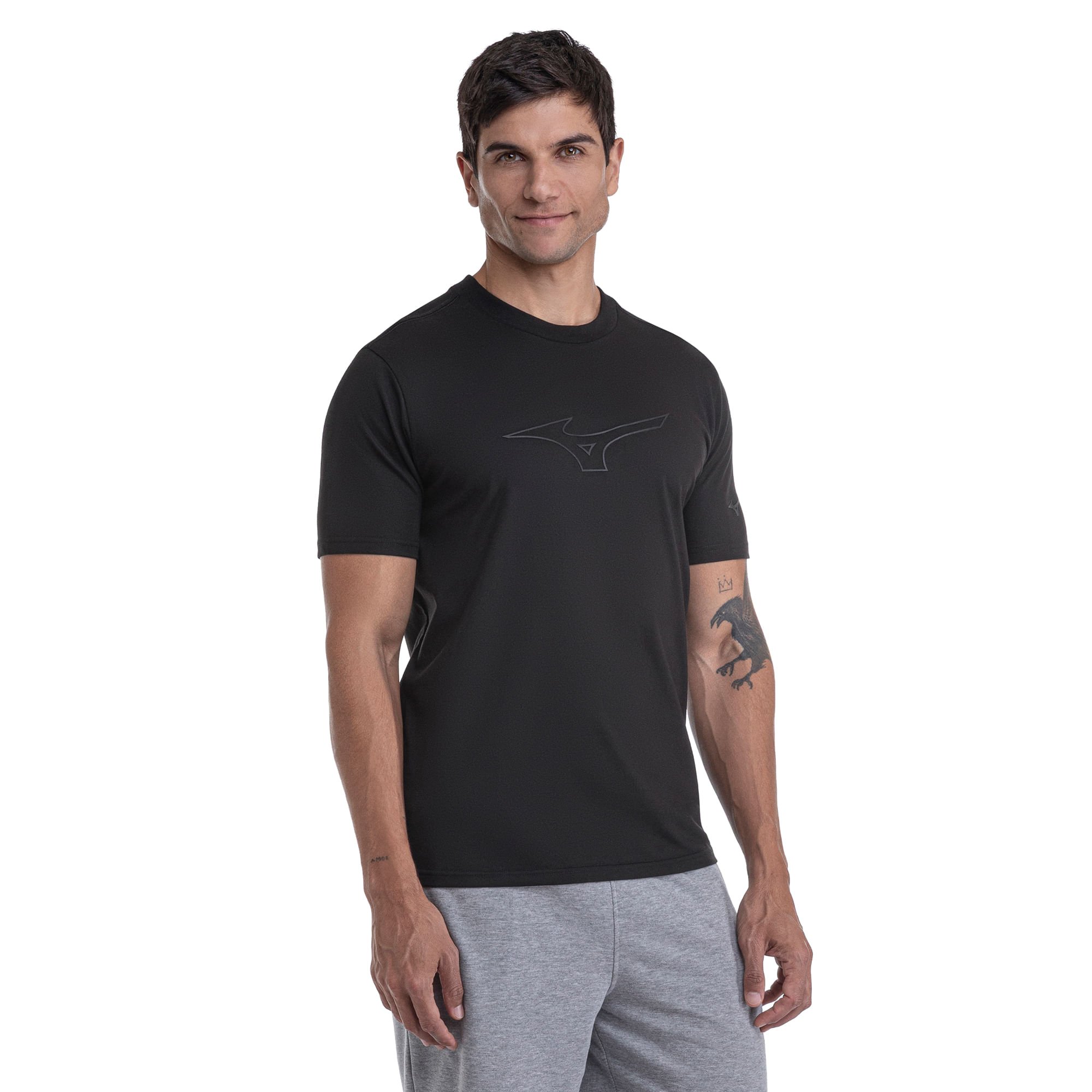 Camiseta Casual Mizuno Big Logo Masculina Preto 2