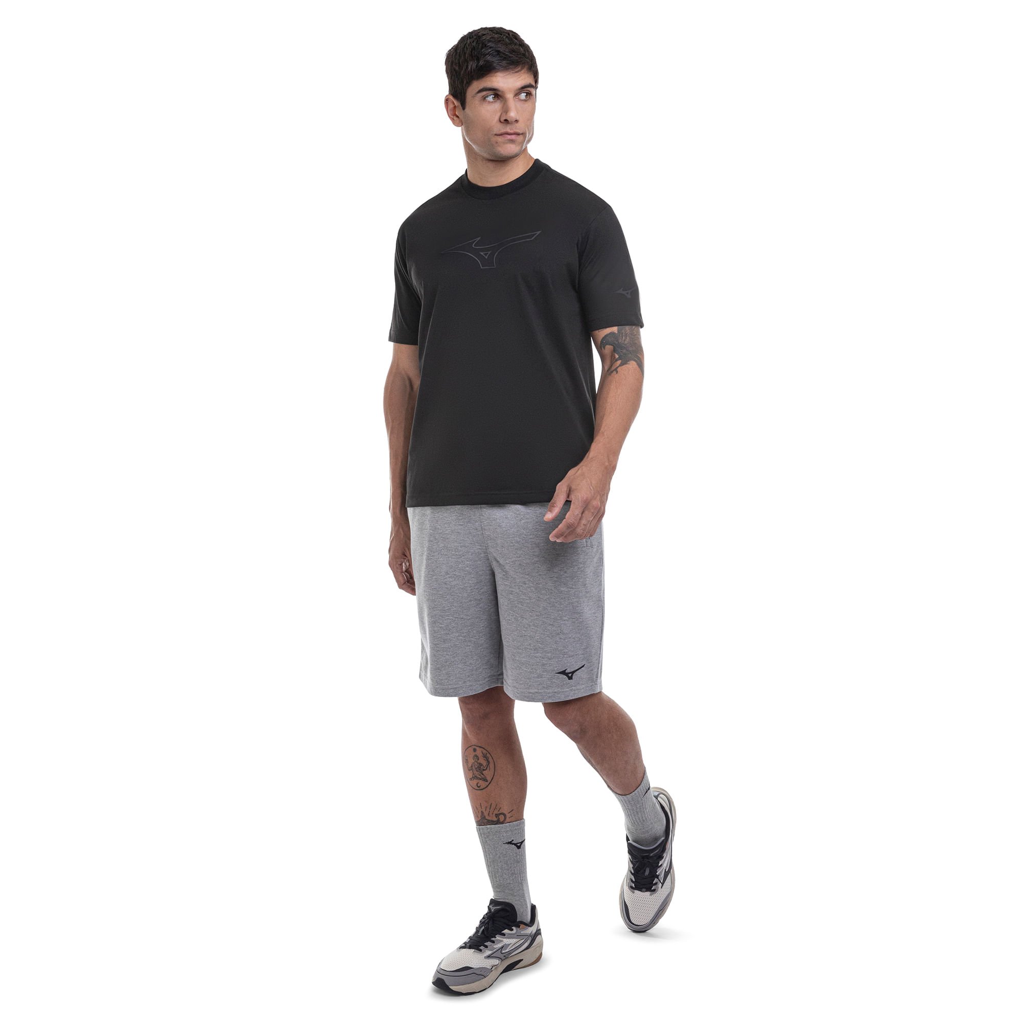 Camiseta Casual Mizuno Big Logo Masculina Preto 5