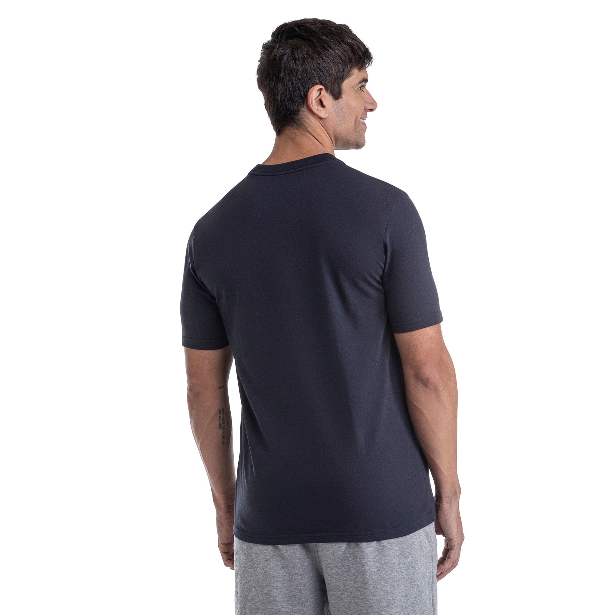 Camiseta Casual Mizuno Big Logo Masculina Azul 3