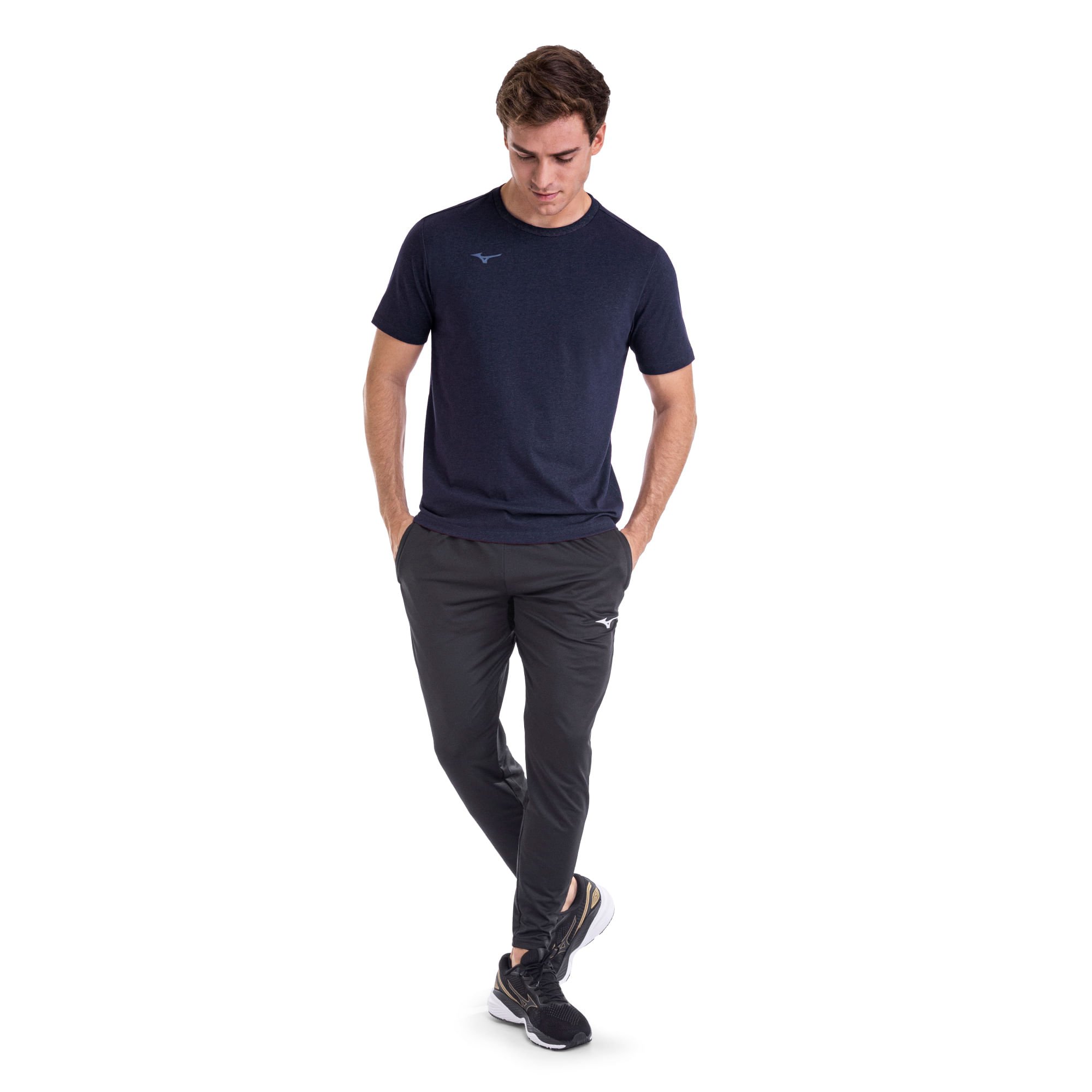 Camiseta de Treino Mizuno Lifestyle Logo Masculina Azul 5