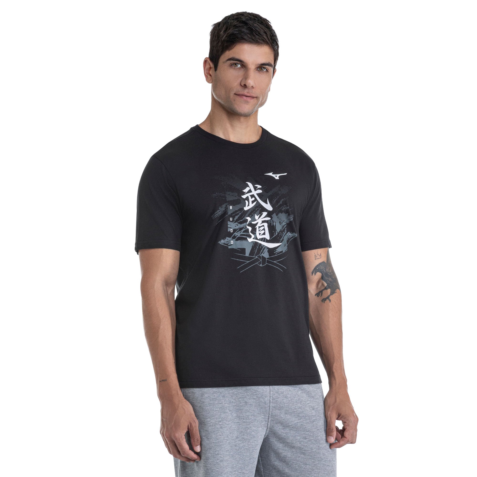 Camiseta Manga Curta Mizuno Stamp 2 Masculina Preto 2