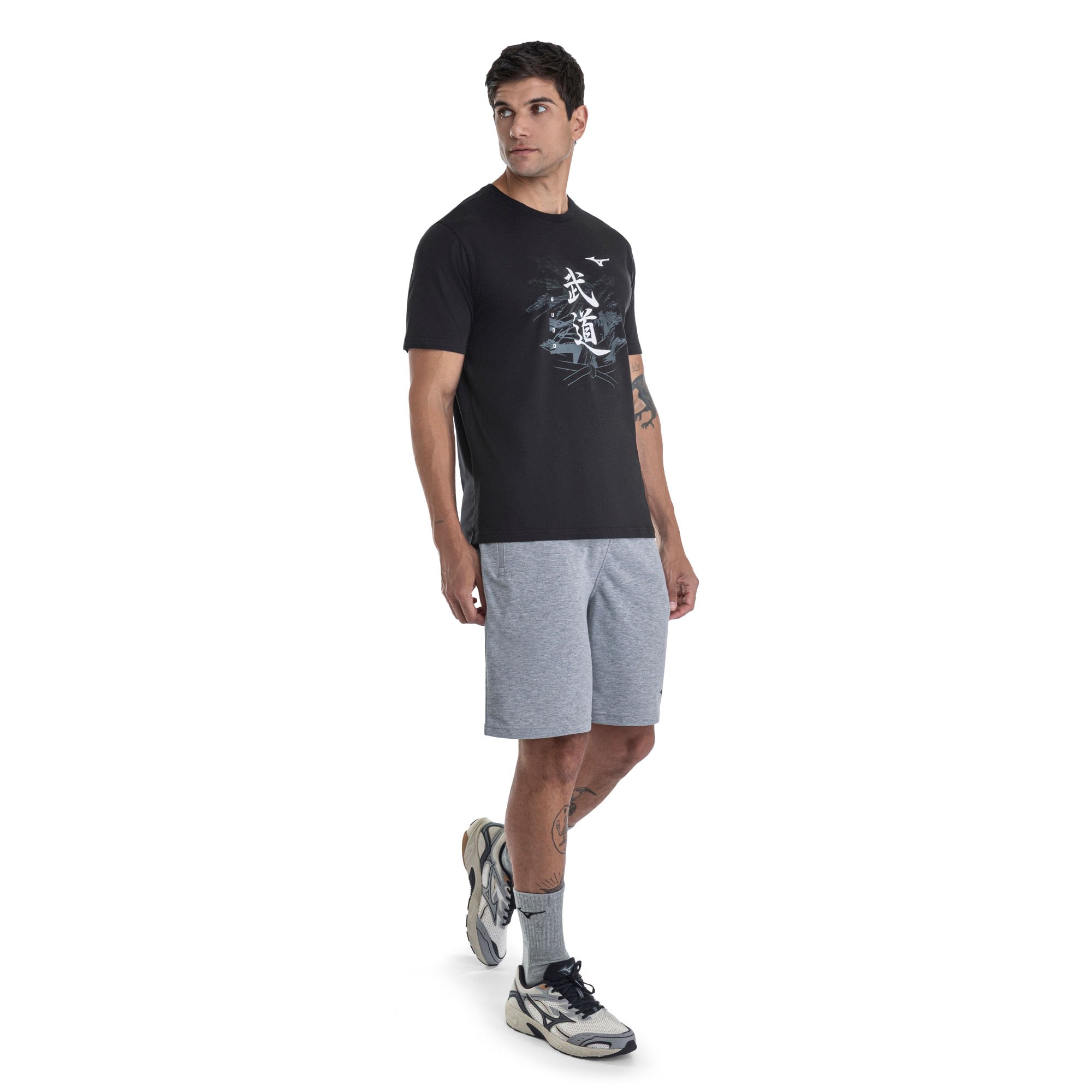 Camiseta Manga Curta Mizuno Stamp 2 Masculina Preto 5