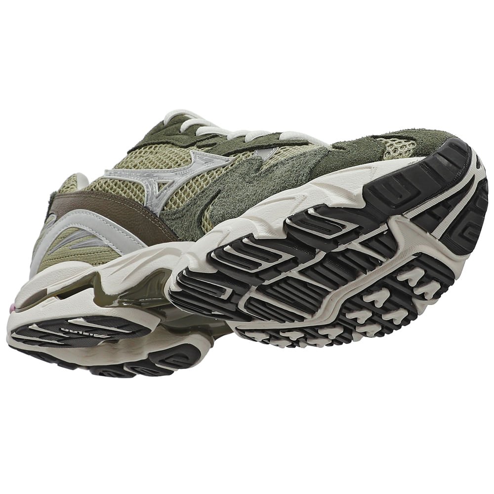 Tênis Casual Mizuno Wave Rider 10 Premium Verde/Bege 7