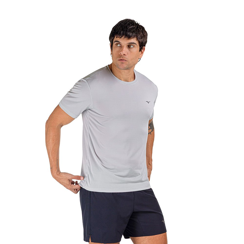 Camiseta de Corrida Mizuno Nirvana Masculina Cinza 2