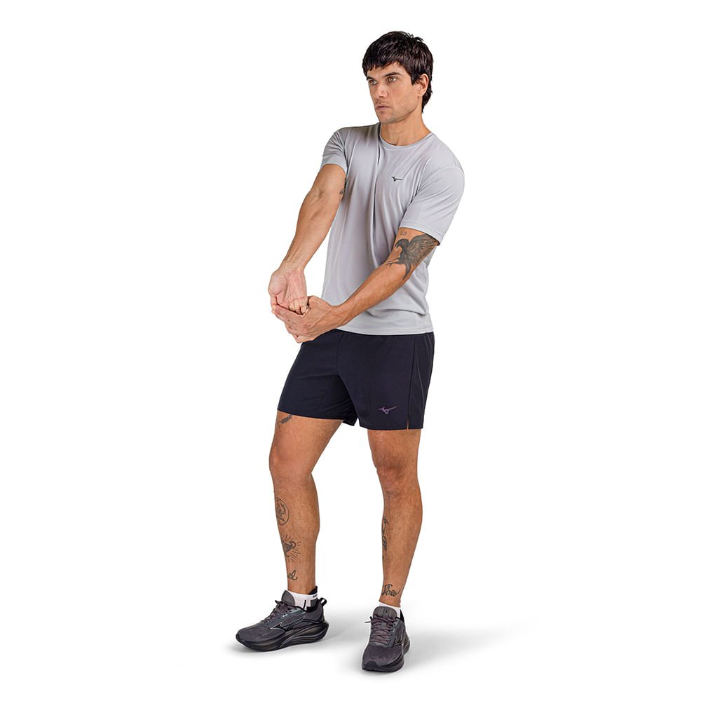 Camiseta de Corrida Mizuno Nirvana Masculina Cinza 5