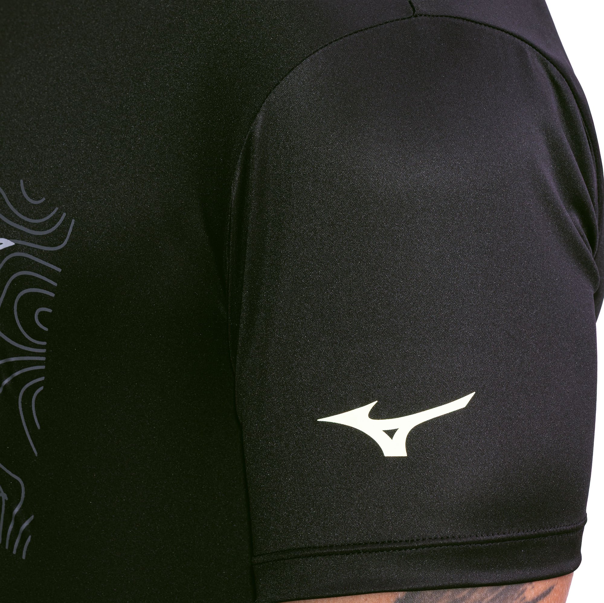 Camiseta de Corrida Mizuno Focus Stamp Masculina Preto 5