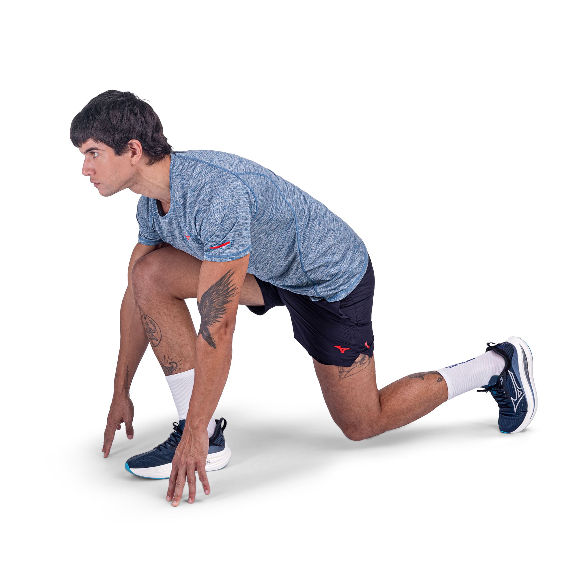 Shorts de Corrida Mizuno High 3 Masculino Azul 8