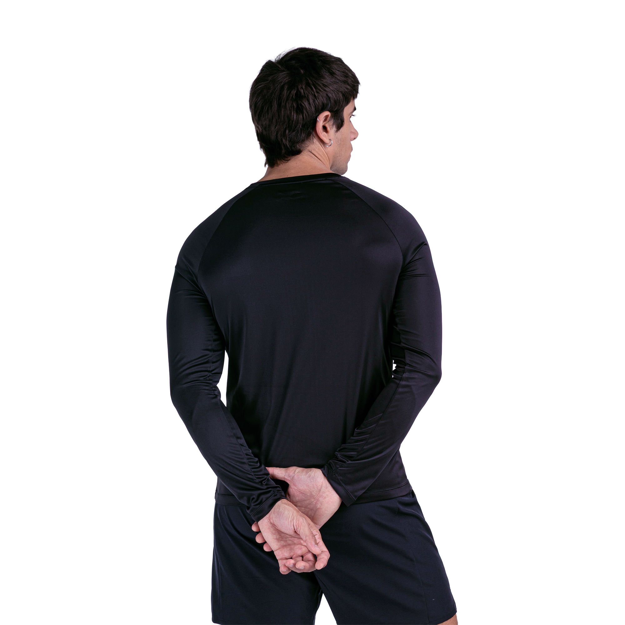 Camiseta Manga Longa de Corrida Mizuno Pro UV 2 Masculina Preto 3