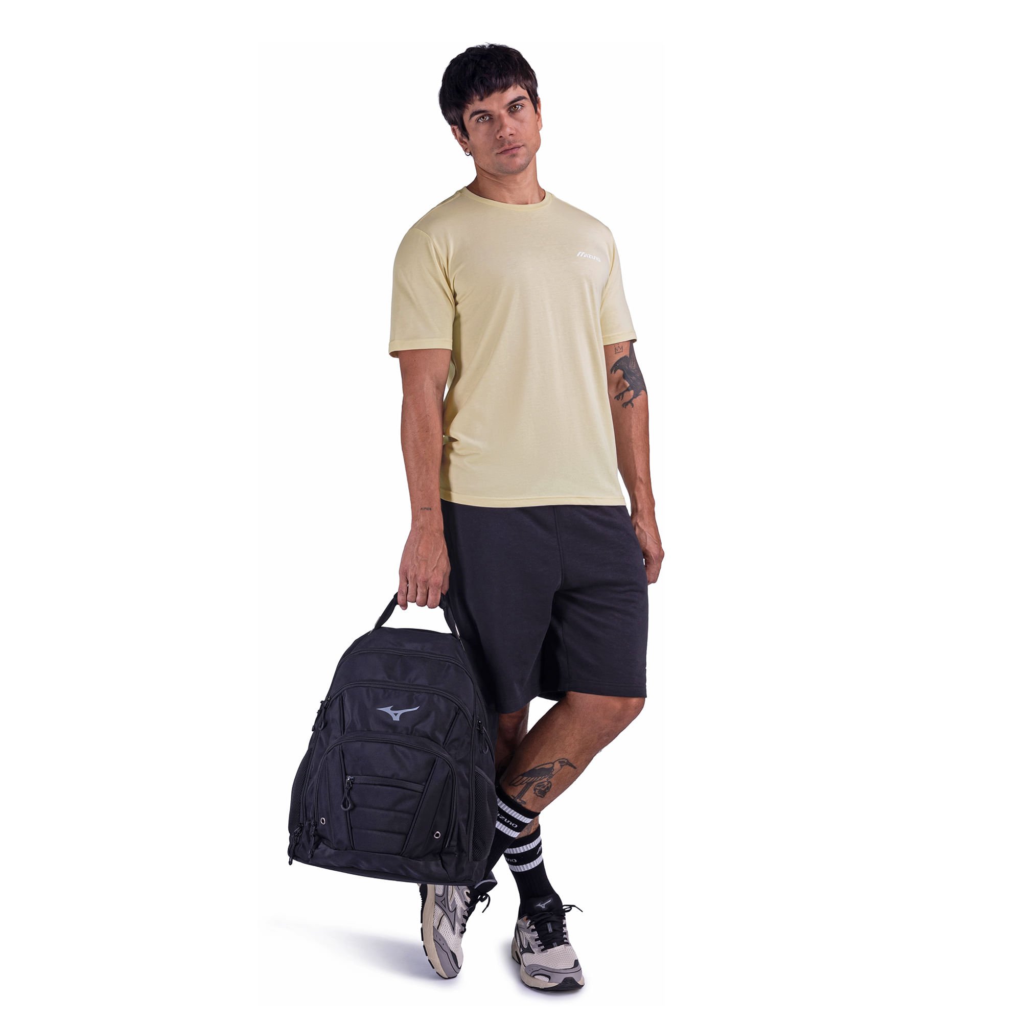 Camiseta Mizuno Basic Logo 2 Masculino Bege 5