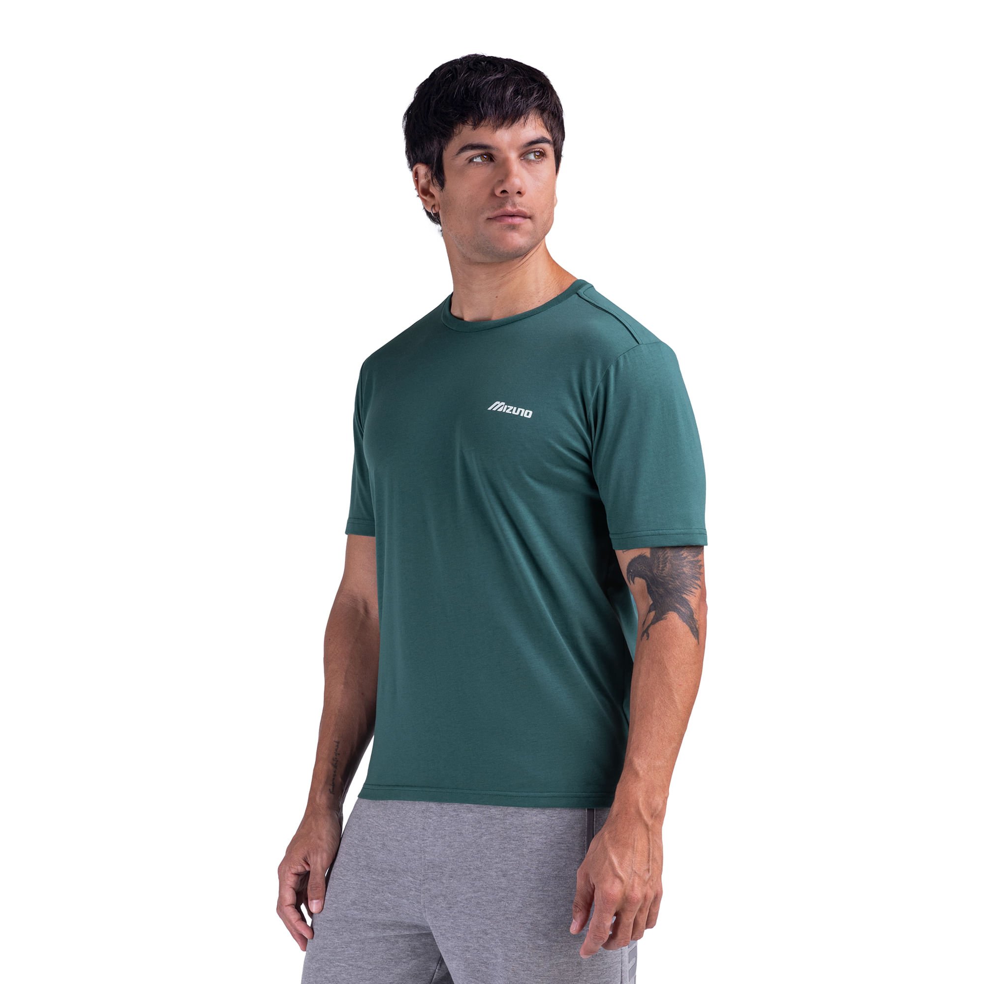 Camiseta Mizuno Basic Logo 2 Masculino Verde 2