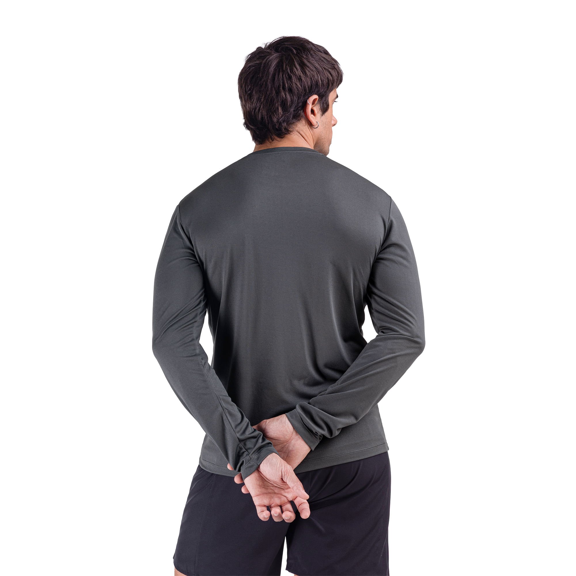 Camiseta de Corrida Manga Longa Mizuno Nirvana Masculina Cinza 3