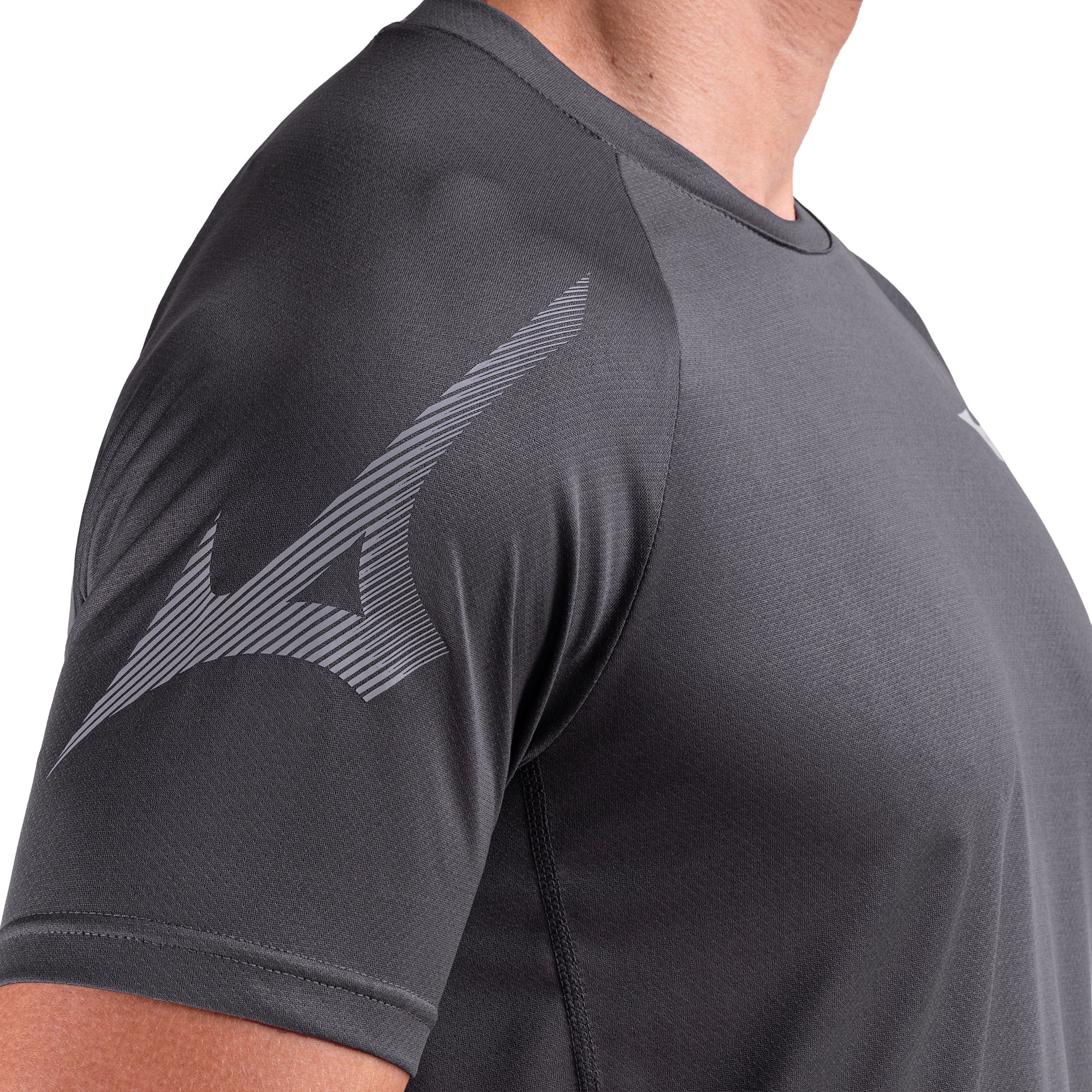 Camiseta de Corrida Mizuno Run Easy 6 Masculina Cinza 4