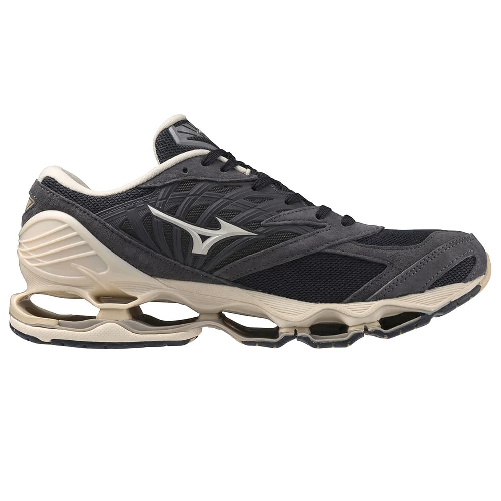 Tênis Casual Mizuno Wave Prophecy LS Suede Cinza 4