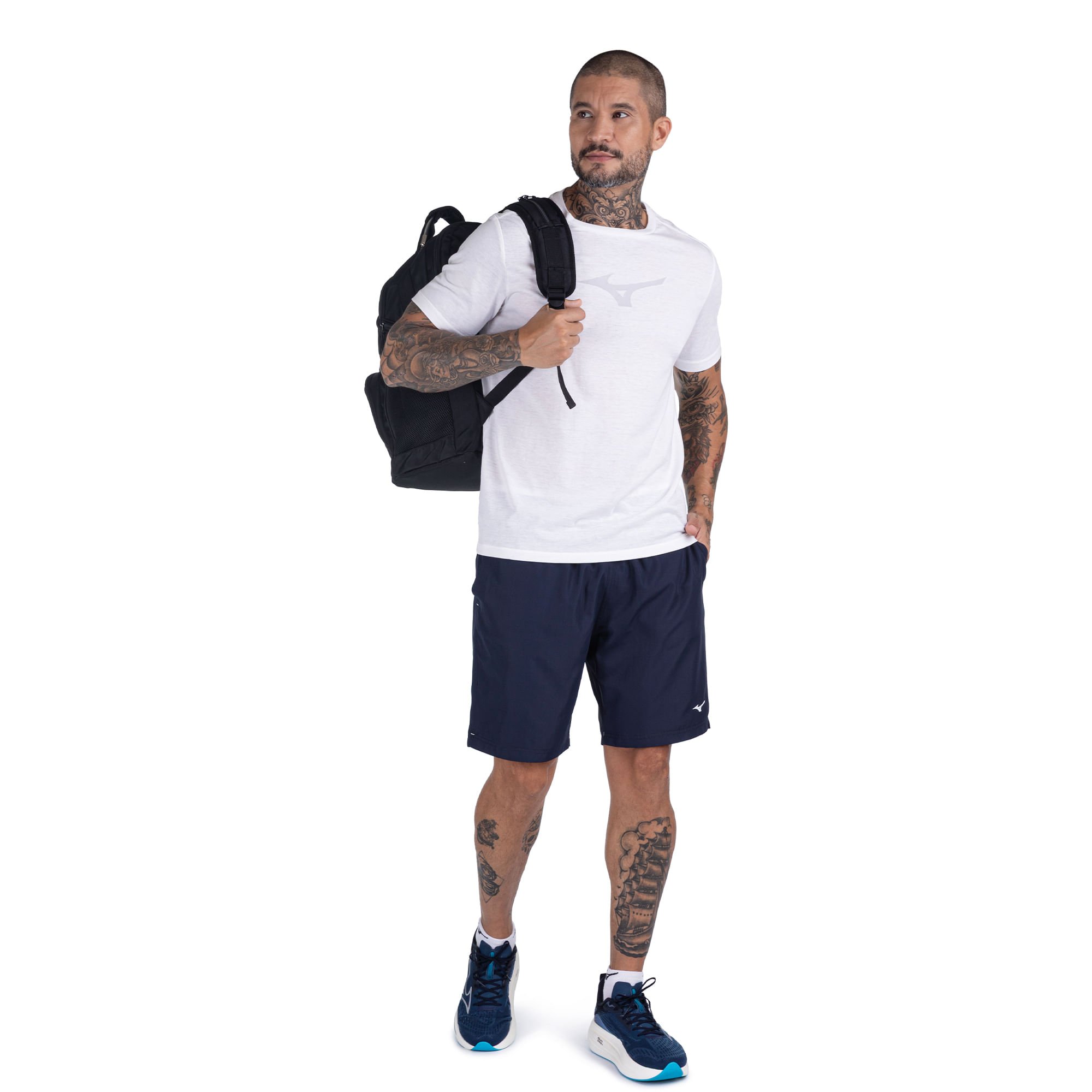 Camiseta de Treino Mizuno Lifestyle Masculina Branco 5