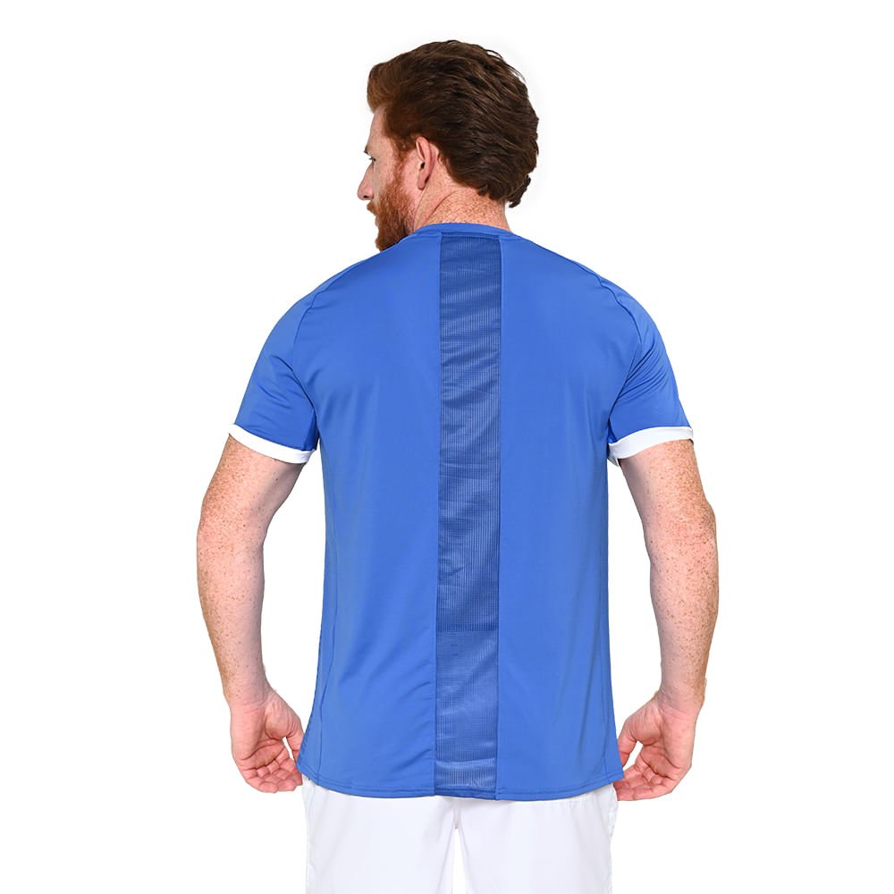 Camiseta de Tennis Mizuno Shadow Graphic Masculina Azul 4