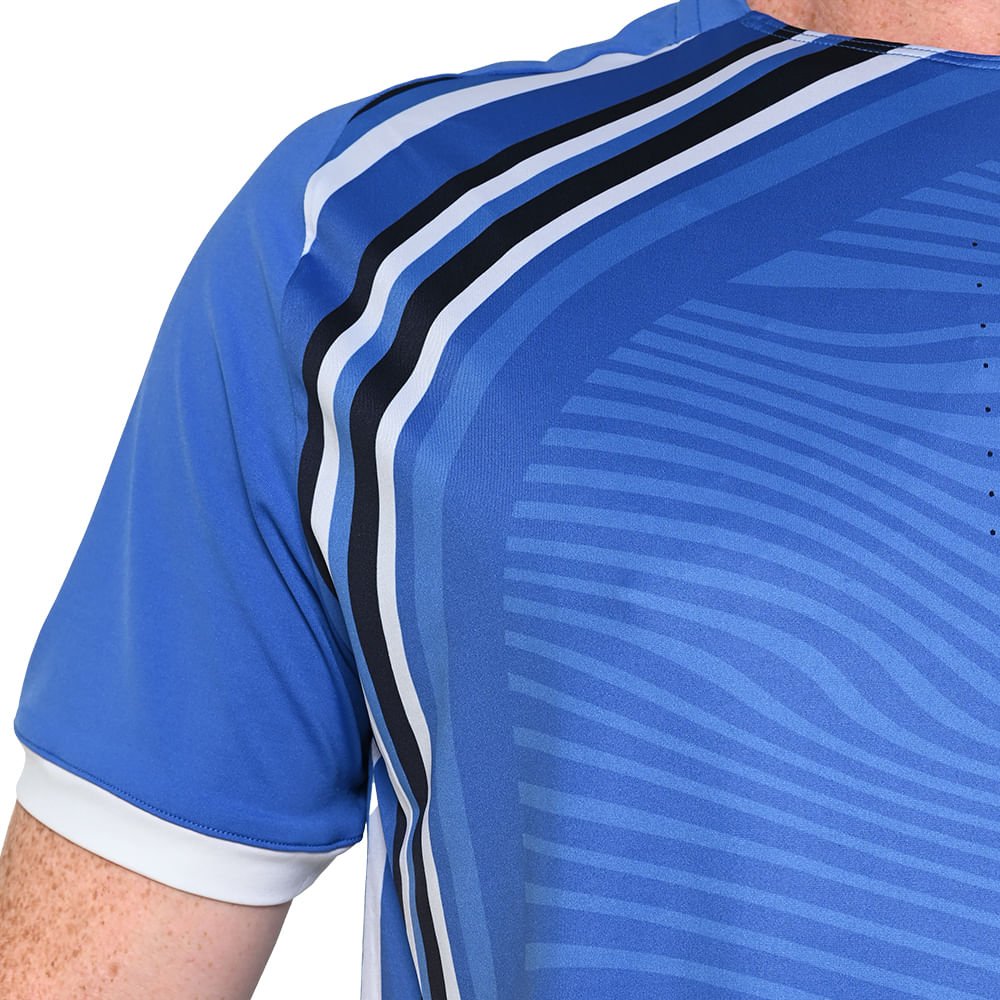 Camiseta de Tennis Mizuno Shadow Graphic Masculina Azul 6