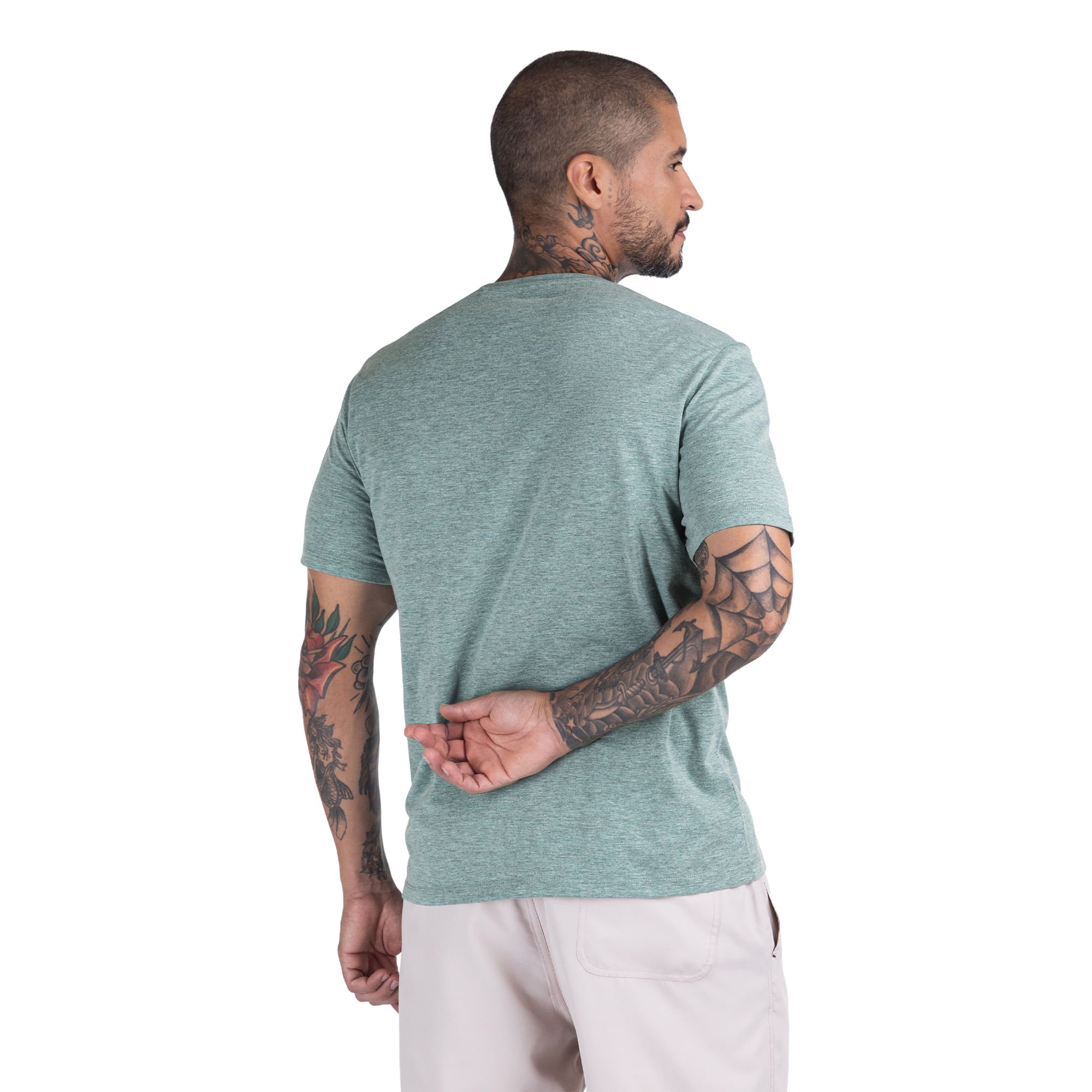 Camiseta de Treino Mizuno Lifestyle Logo Masculina Verde 3