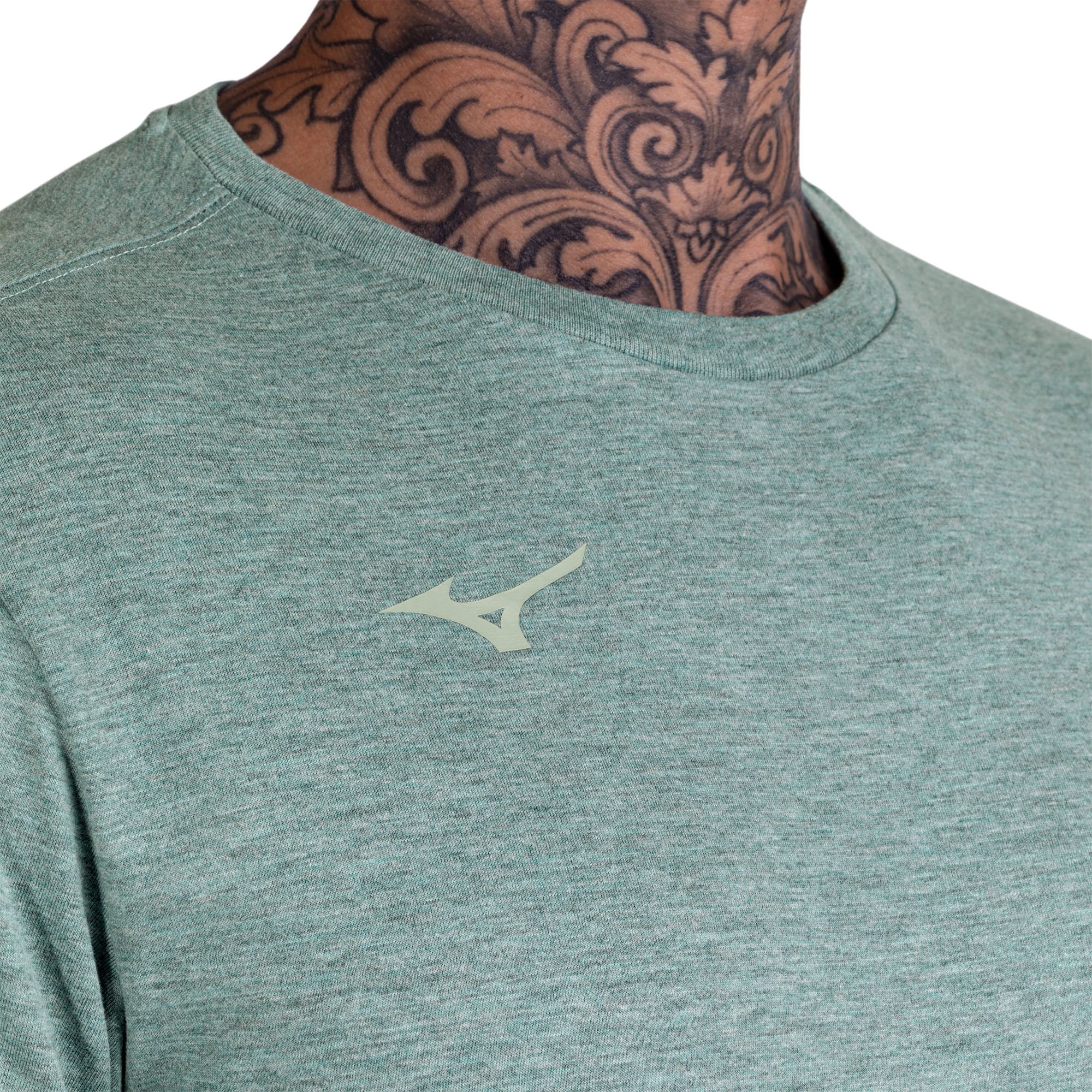 Camiseta de Treino Mizuno Lifestyle Logo Masculina Verde 4