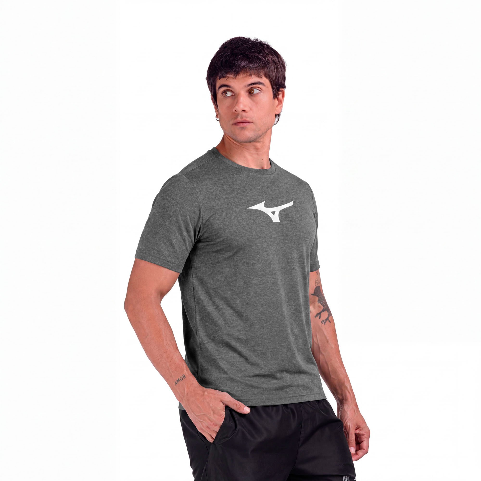 Camiseta de Treino Mizuno Lifestyle Masculina Cinza 4