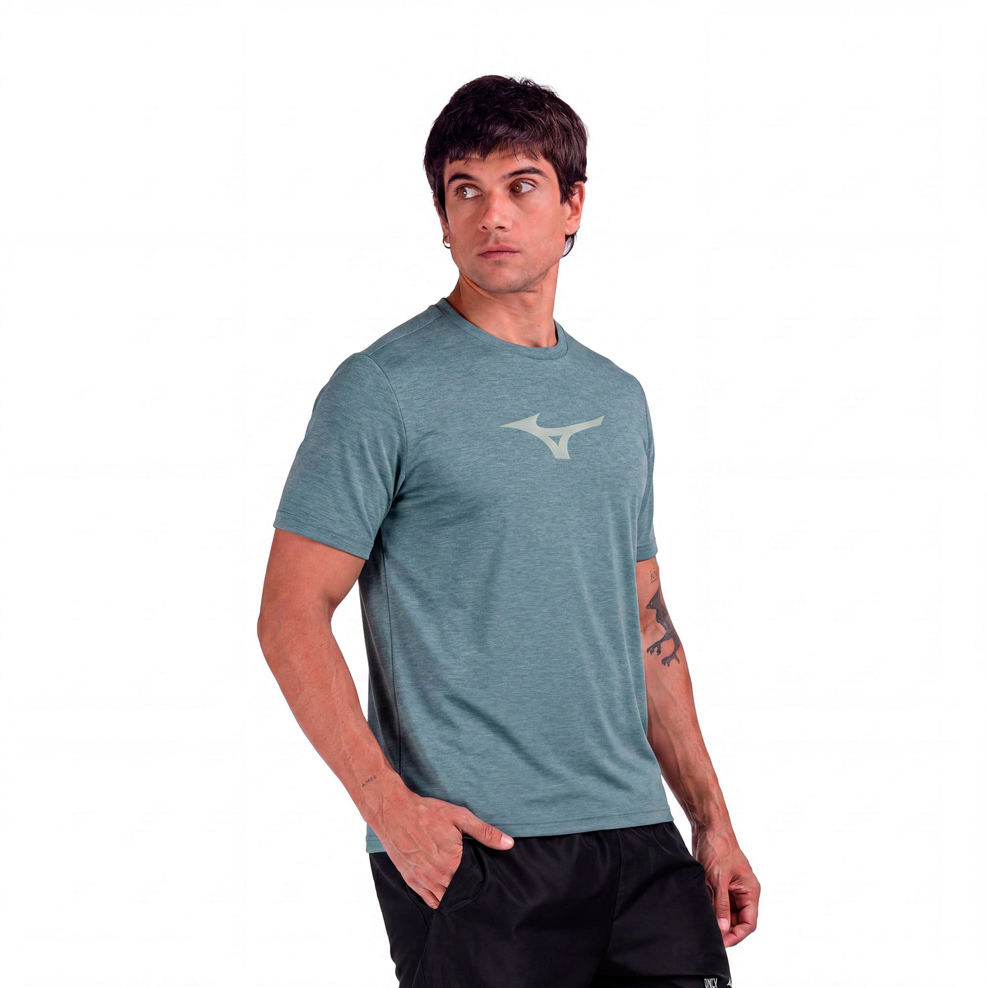 Camiseta de Treino Mizuno Lifestyle Masculina Verde 2