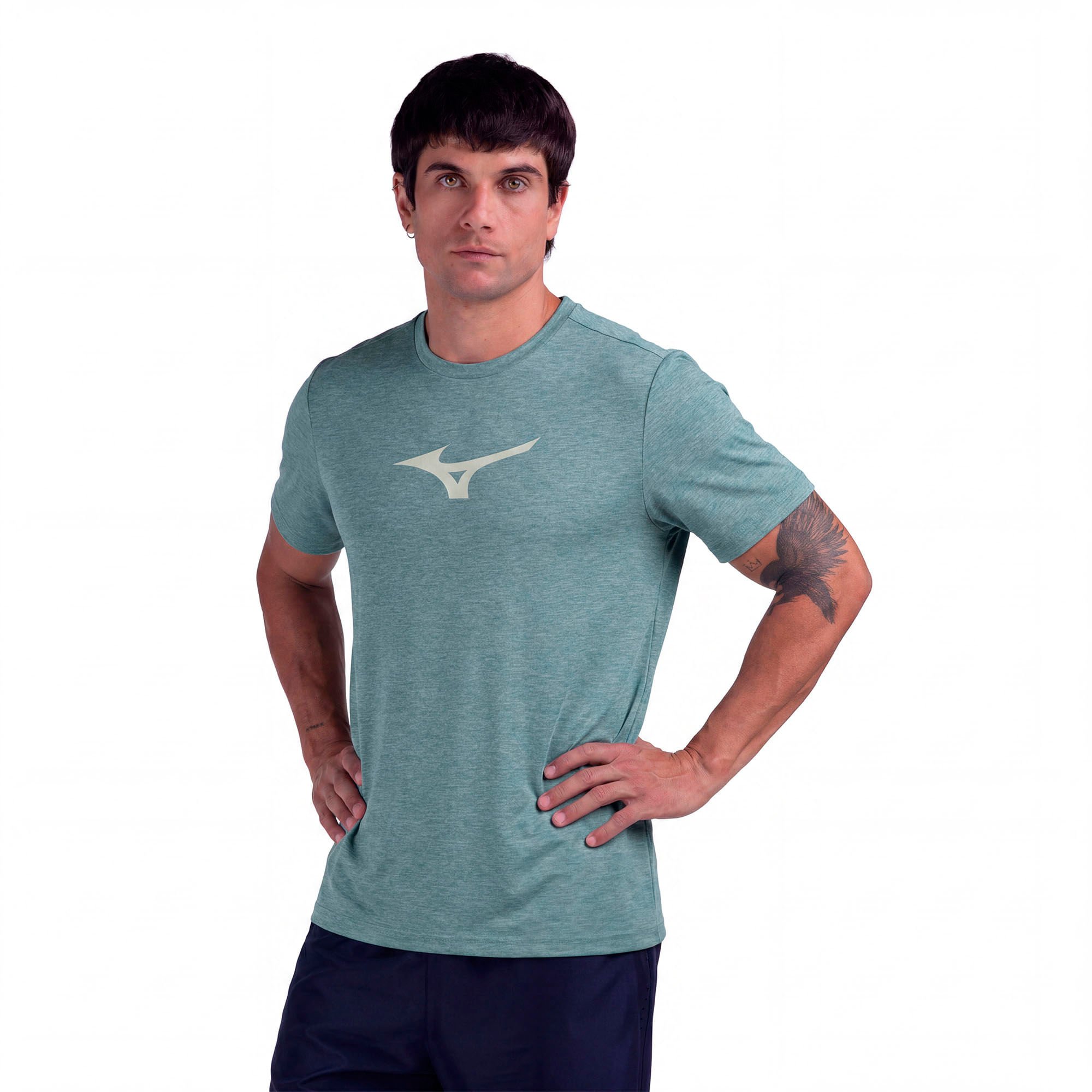 Camiseta de Treino Mizuno Lifestyle Masculina Verde 4