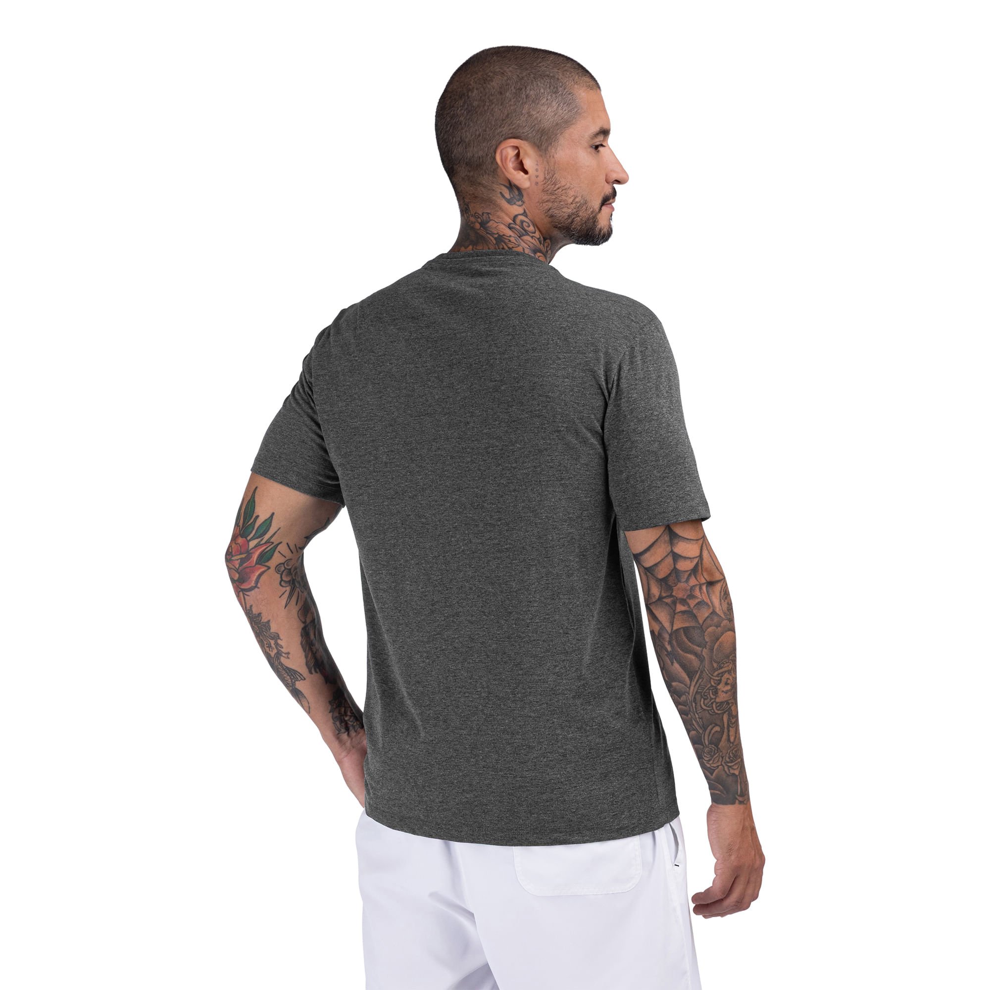 Camiseta de Treino Mizuno Lifestyle Logo Masculina Cinza 3