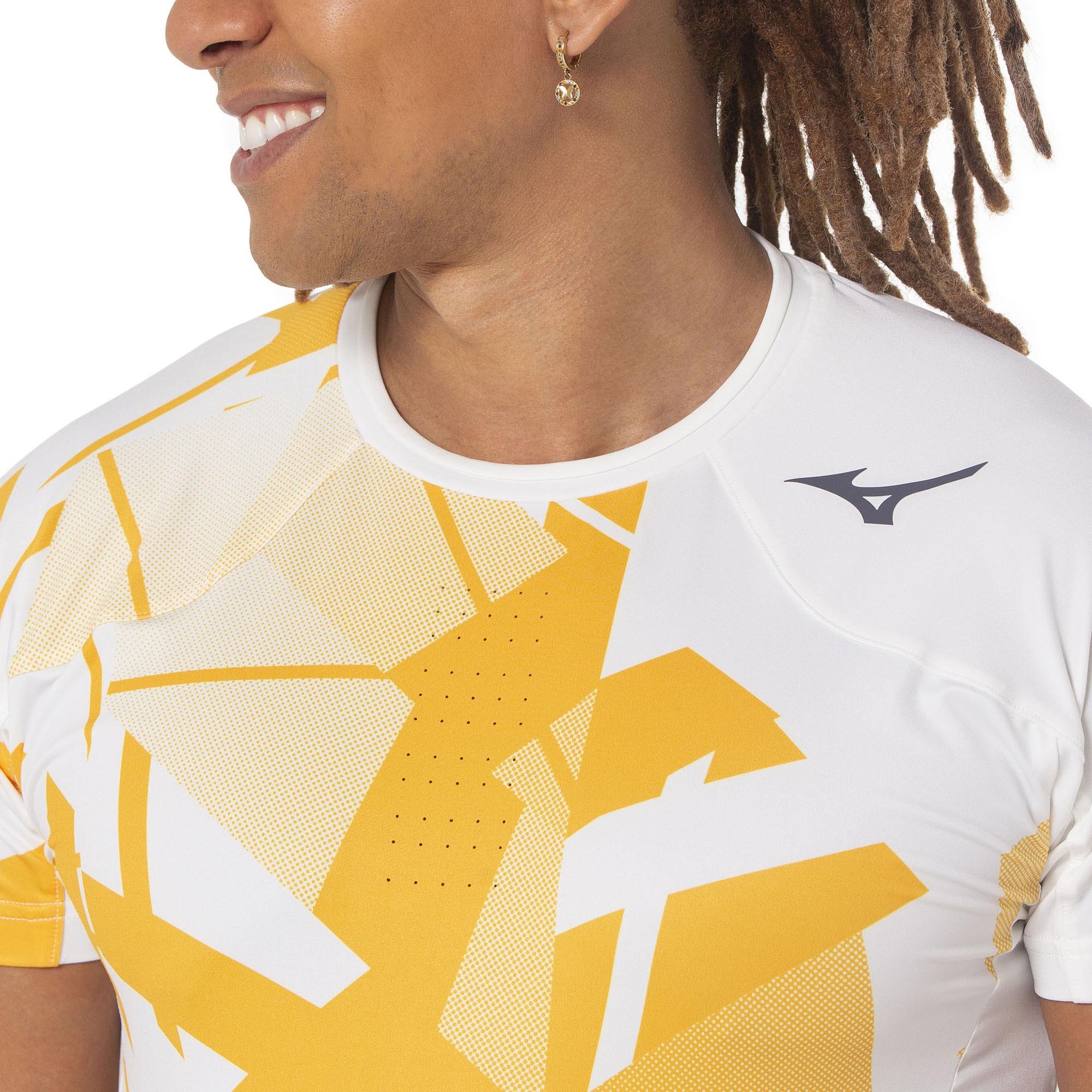 Camiseta de Tennis Mizuno Daybreakers Shadow Masculina Branco 3