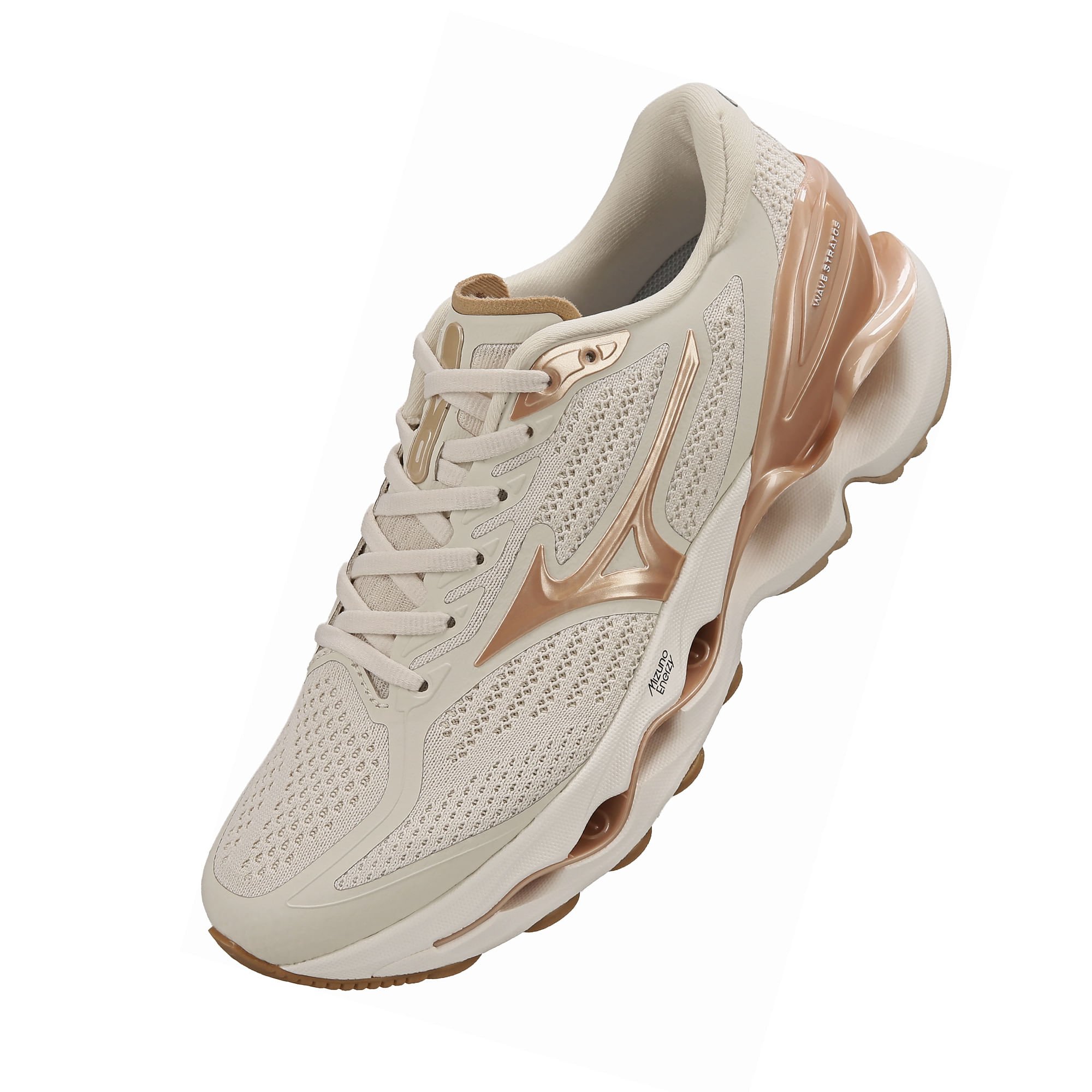 Tênis de Corrida Mizuno Wave Stratos 4 Bege 6
