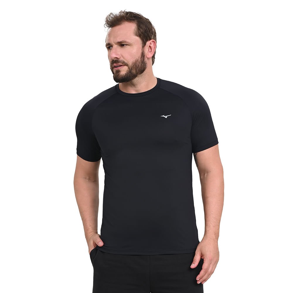 Camiseta de Corrida Masculina Mizuno Pro Uv Preto 2