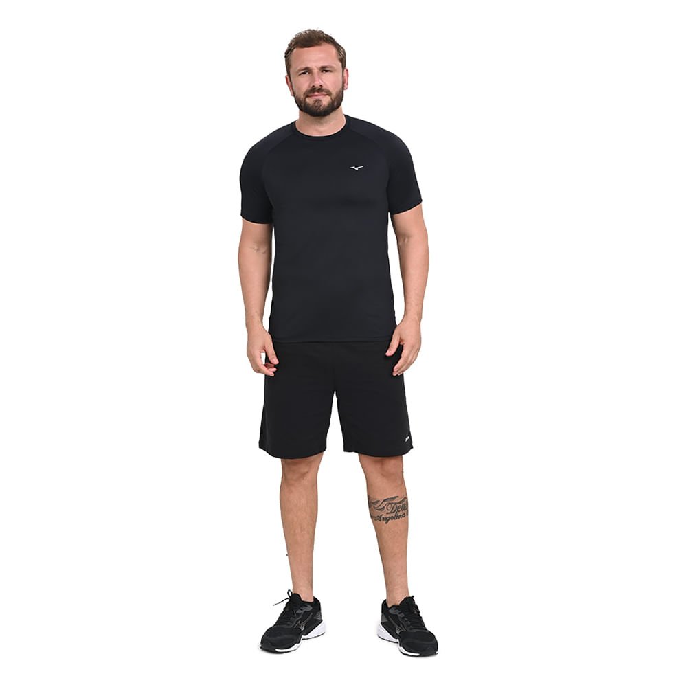 Camiseta de Corrida Masculina Mizuno Pro Uv Preto 4