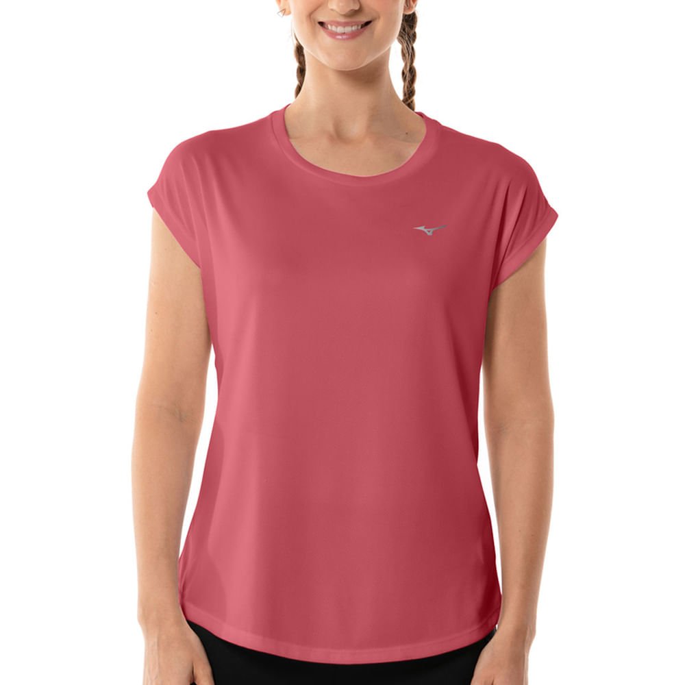 Camiseta de Treino Feminina Mizuno Sportwear Rosa 1