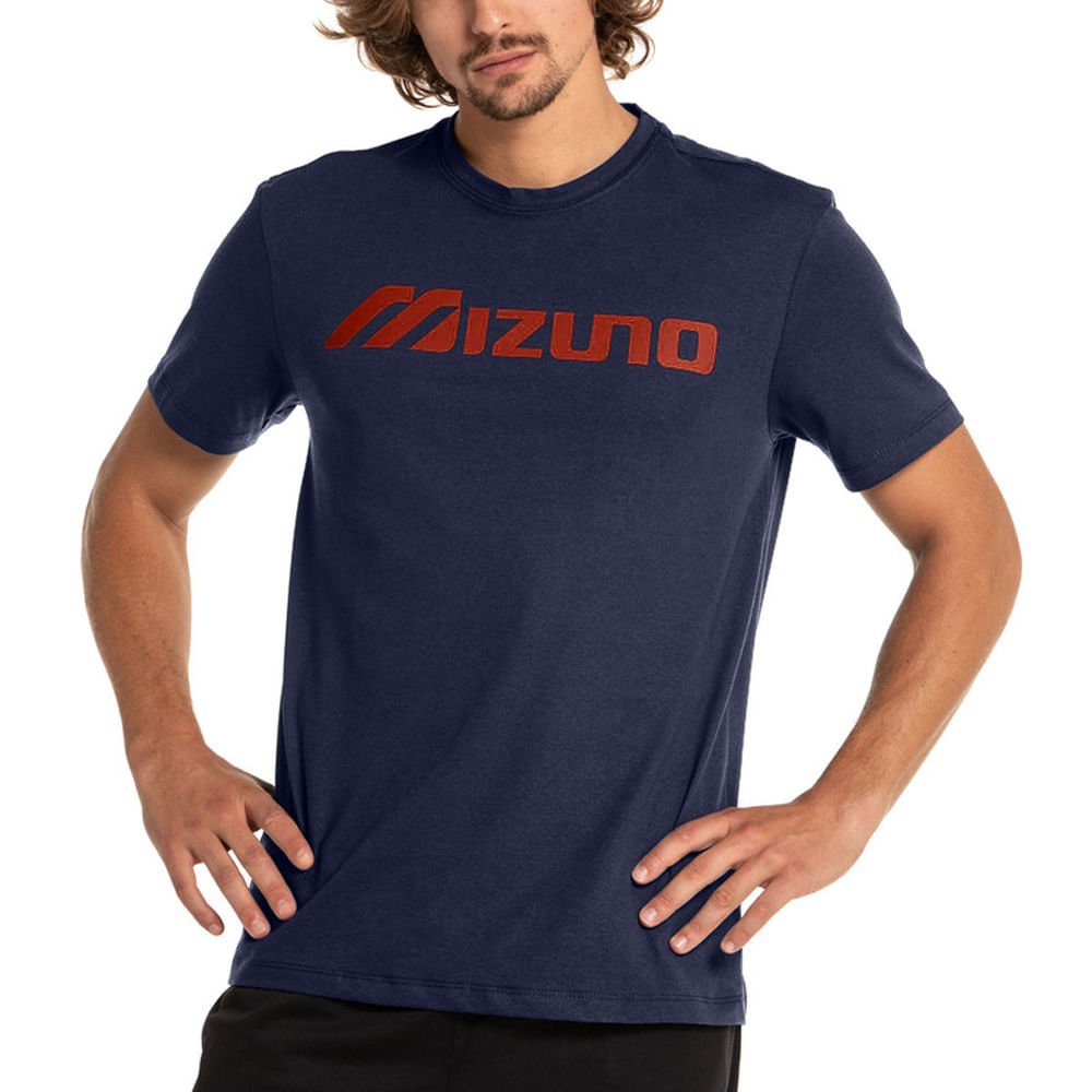 Camiseta Casual Masculina Mizuno Big Logo Azul 1